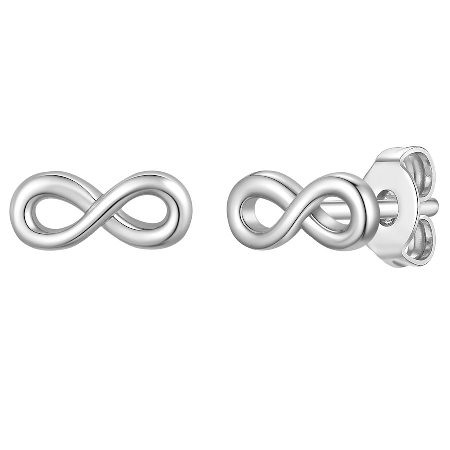 Lulu & Jane Ohrstecker Infinity aus Messing in silber 4,3 mm Damen