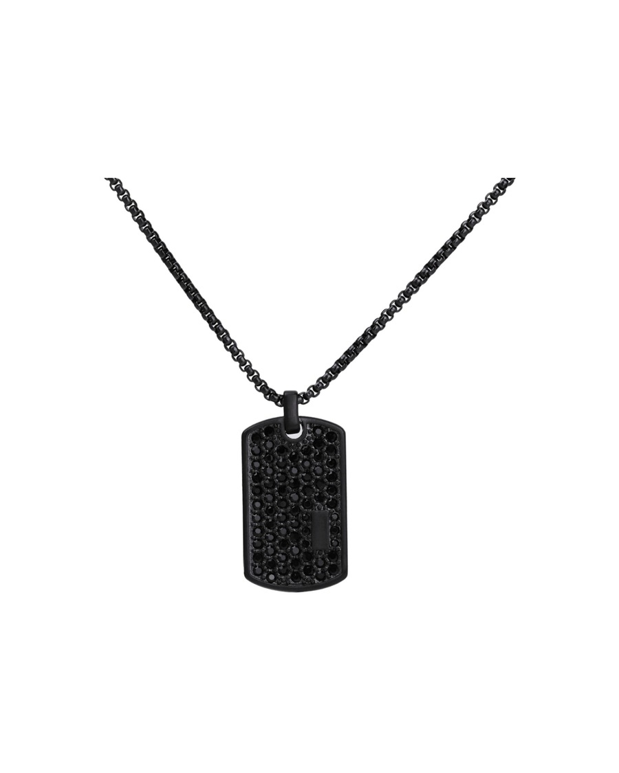 GT Collection Kette mit Anhänger 'Rectangle Pendant' schwarz Schwarz Herren