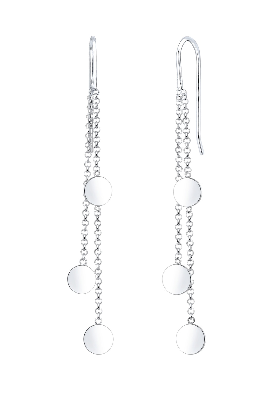 Elli Ohrhänger Geo Kreis Plättchen Trend 925er Silber OneSize Damen