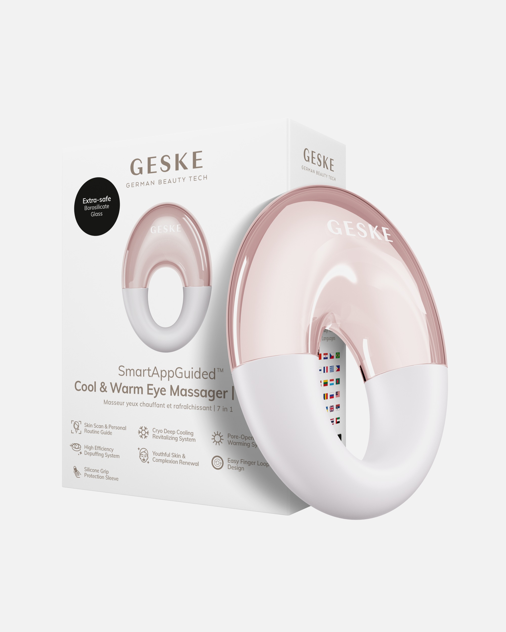 Elektrisches Gesichtsmassagegerät für Unisex GESKE GESKE SmartAppGuided™ Cool & Warm Eye Massager | 7 in 1 | Massagegerät Starlight