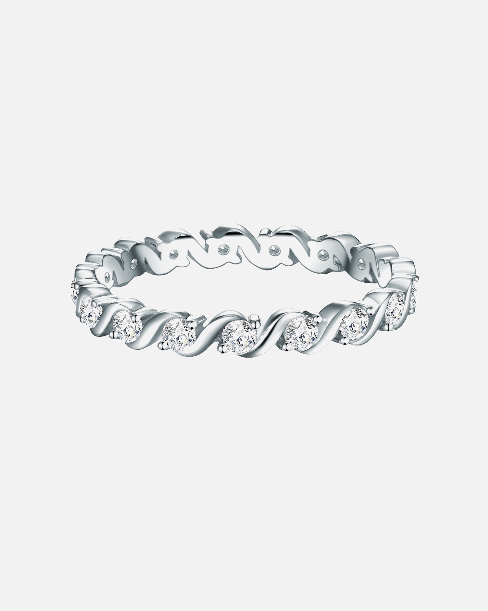 Ring für Weiblich Trilani Ring aus Sterling Silber in silber mit Zirkonia 52