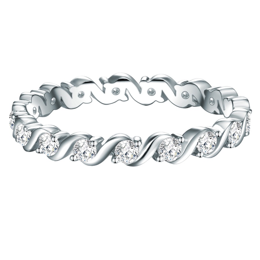 Trilani Ring aus Sterling Silber in silber mit Zirkonia 54 Damen