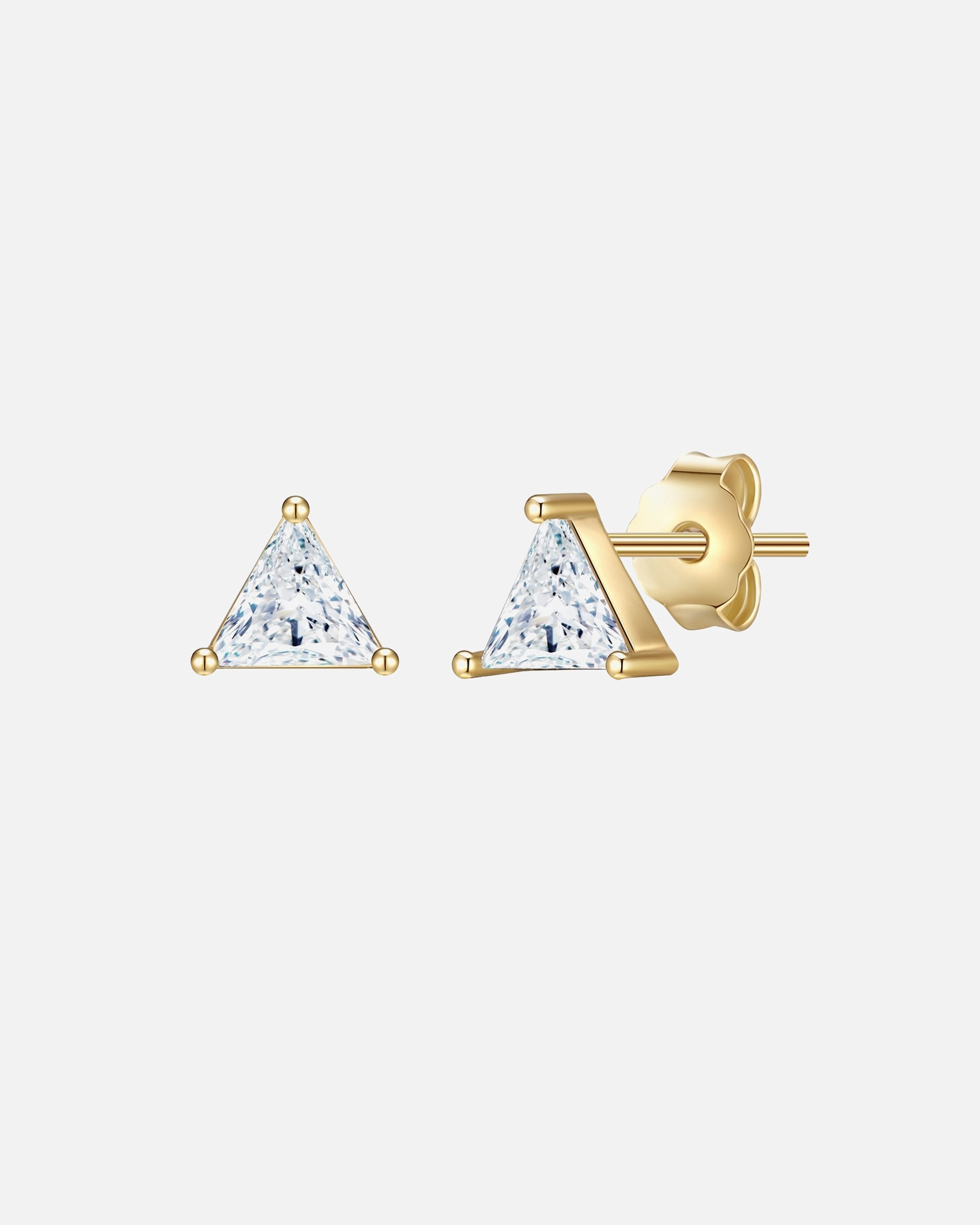 Ohrringe für Weiblich Glanzstücke München Ohrstecker Dreieck Sterling Silber Zirkonia in Gelbgold 4,7 mm