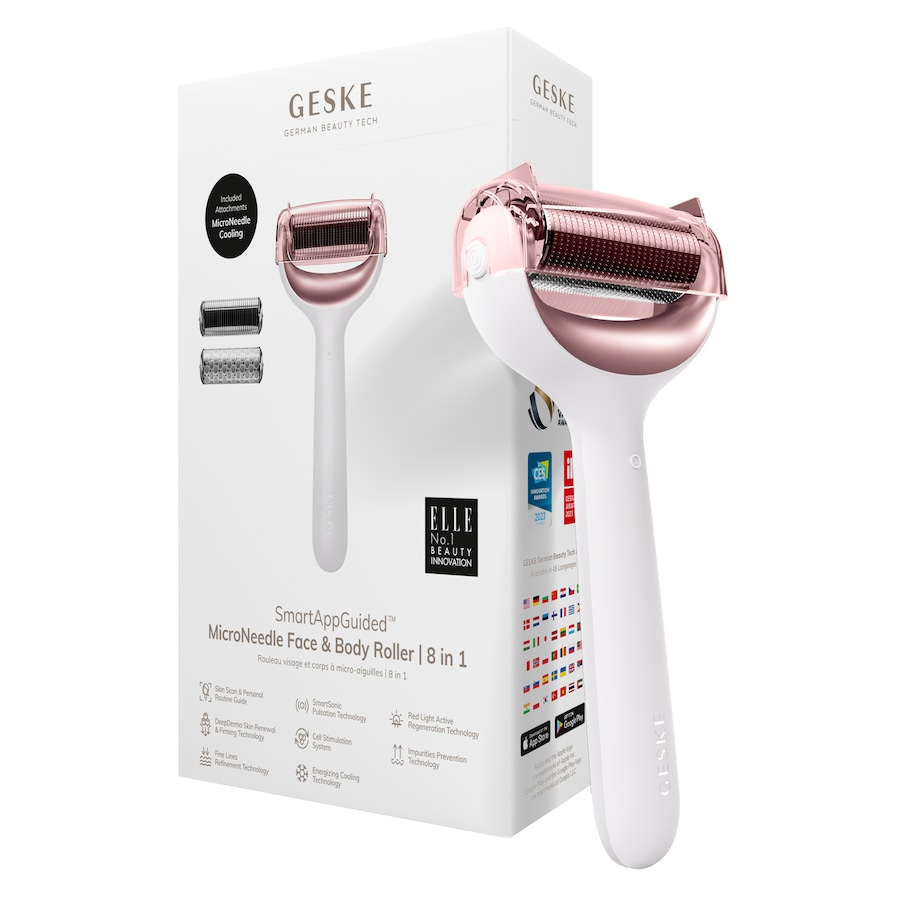 Geske SmartAppGuided MicroNeedle Face & Body Roller | 8 in 1 Starlight