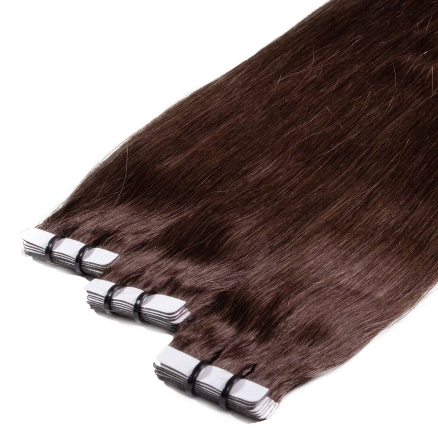 hair2heart Tape Extensions Premium Echthaar #4/77 mittelbraun braun-intensiv 40cm Braun Damen