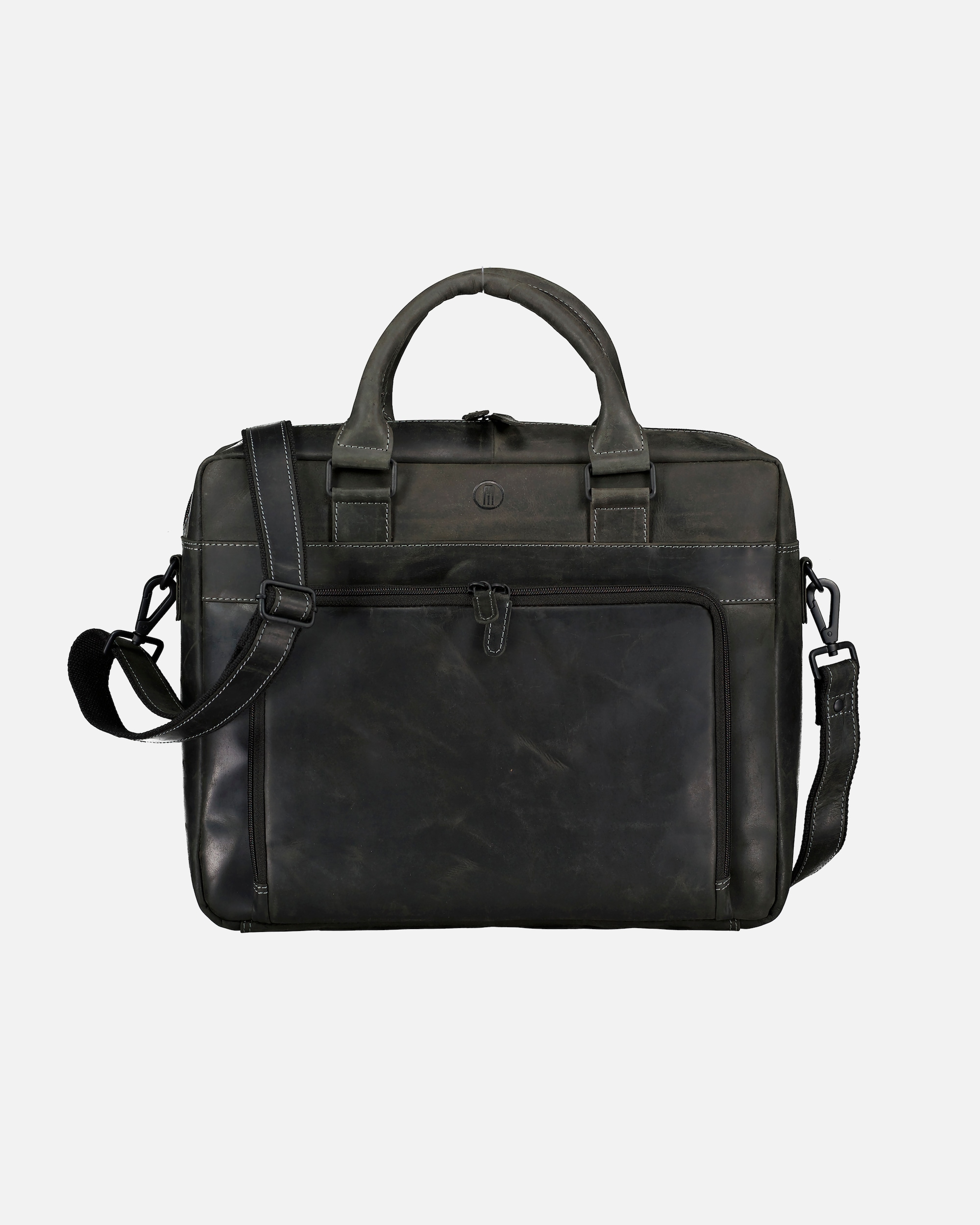 Tasche für Unisex Hausfelder Manufaktur Aktentasche Huntsville Hauke mit Laptopfach 15 Zoll Schwarz