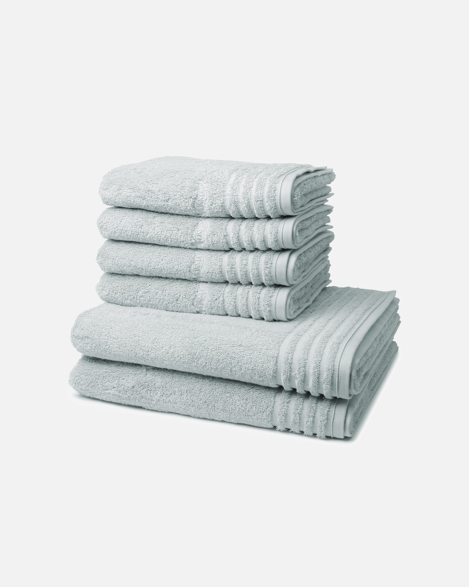 Handtuch für Unisex Vossen Vienna Supersoft 6-teilig Handtuch-Set Light grey