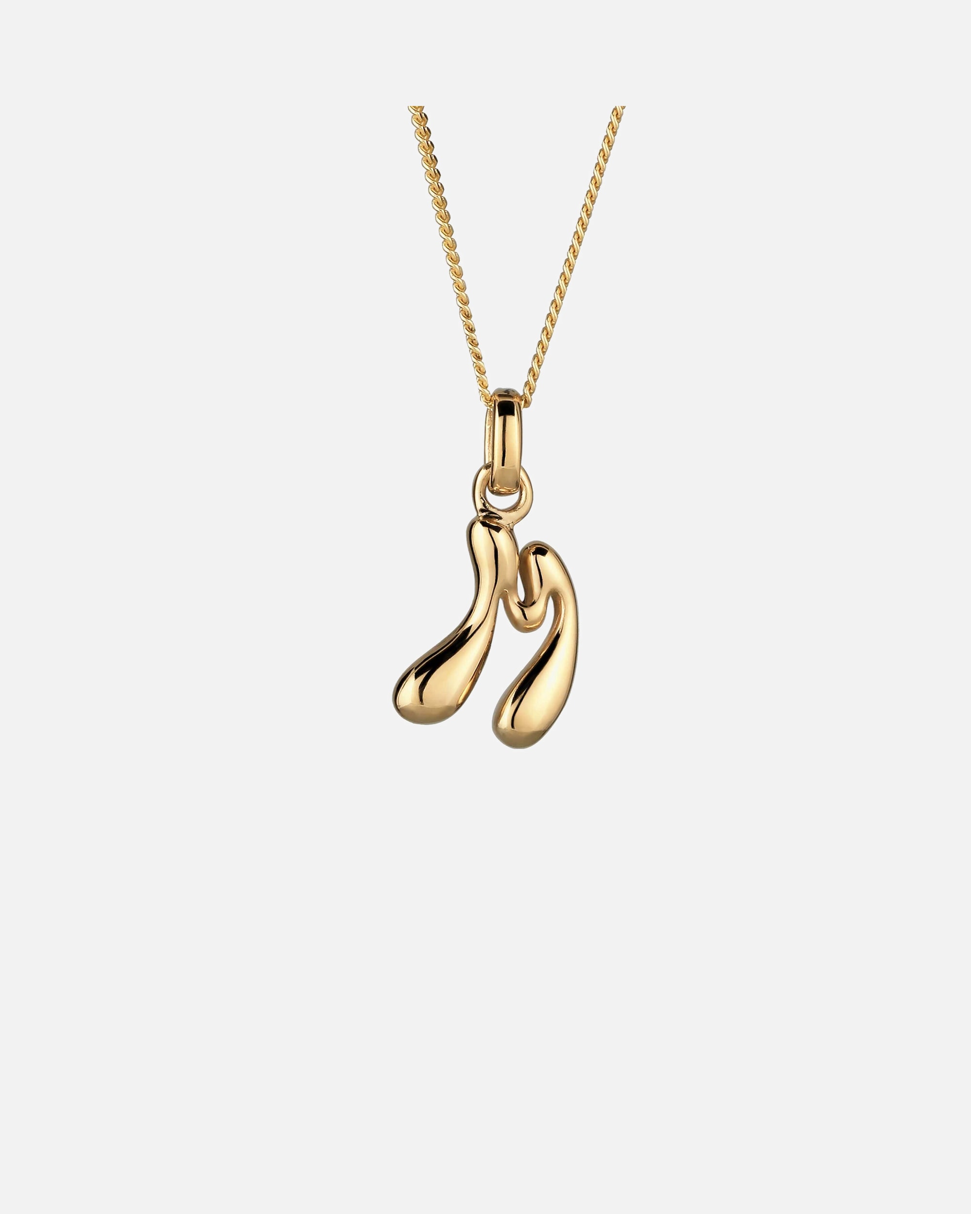 Halskette für Weiblich Elli Melted Buchstabe M 925 Sterling Silber goldfarben