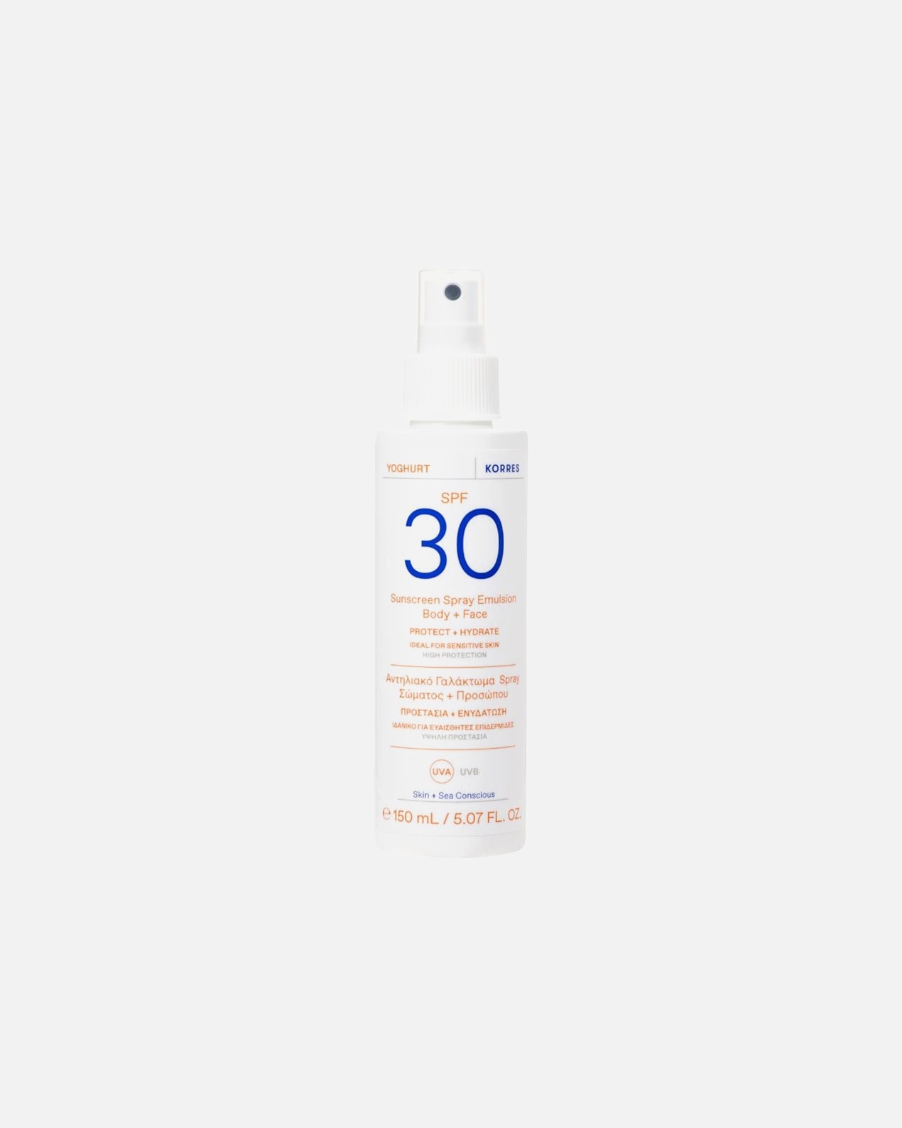Sonnencreme für Weiblich KORRES Yoghurt Sonnenspray-Emulsion für Gesicht und Körper SPF30 150 ml