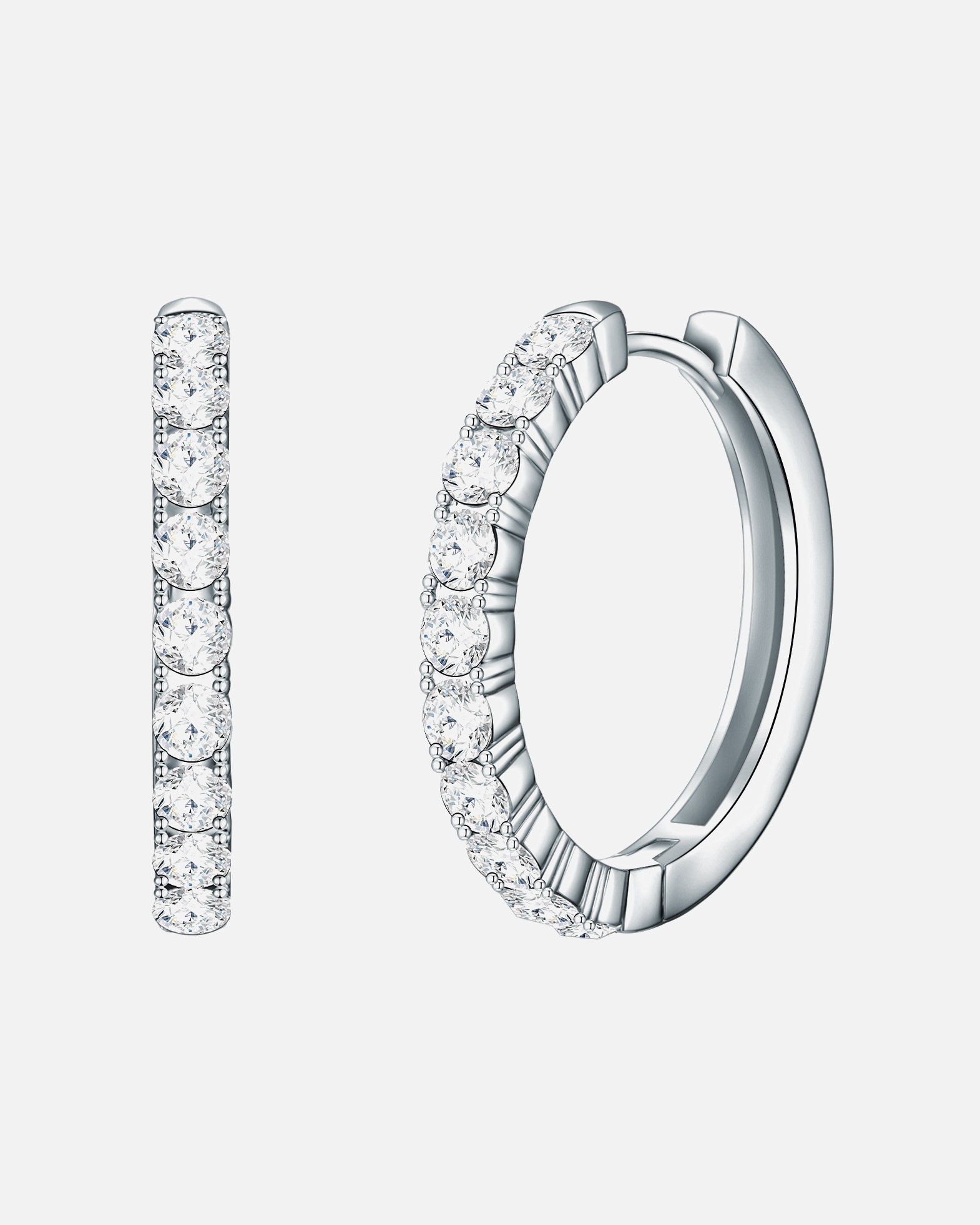 Creolen für Weiblich Lulu & Jane Creolen Messing verziert mit Kristallen von Swarovski® in Silber 23,8 mm