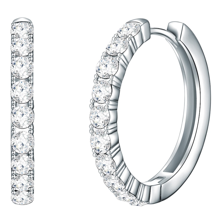 Lulu & Jane Creolen Messing verziert mit Kristallen von Swarovski in Silber 23,8 mm Damen