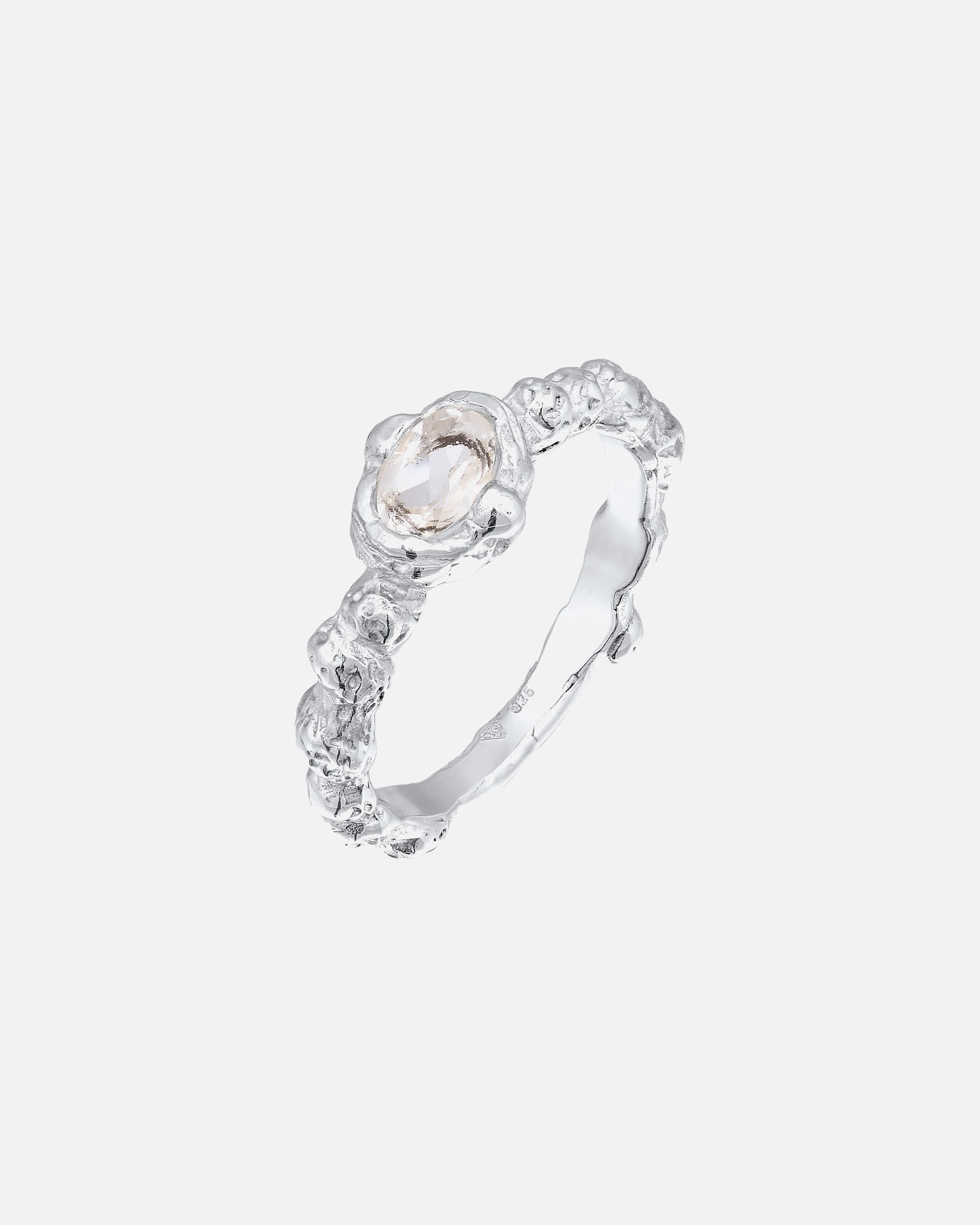 Ring für Weiblich Haze & Glory Default Brand Line Topas Weiß 925 Sterling Silber - Swirly 52