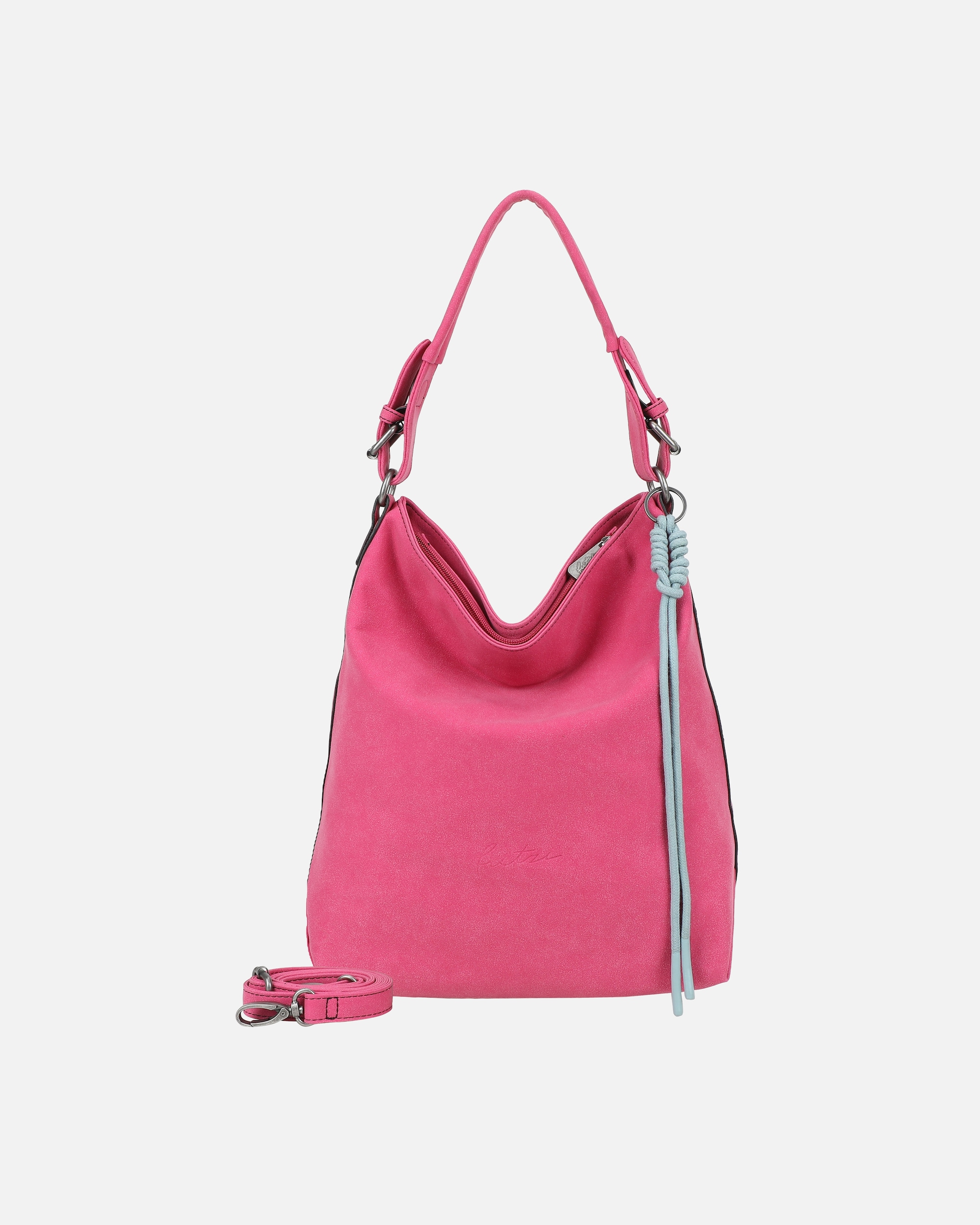 Umhängetasche für Weiblich Fritzi aus Preußen Hobo-Style Jacky Black mit Reißverschluss pink