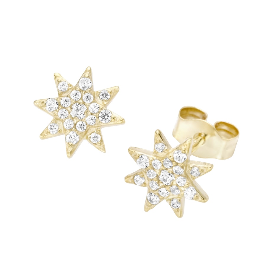 Luigi Merano Ohrstecker Stern mit Zirkonia, Gold 375 Onesize Damen