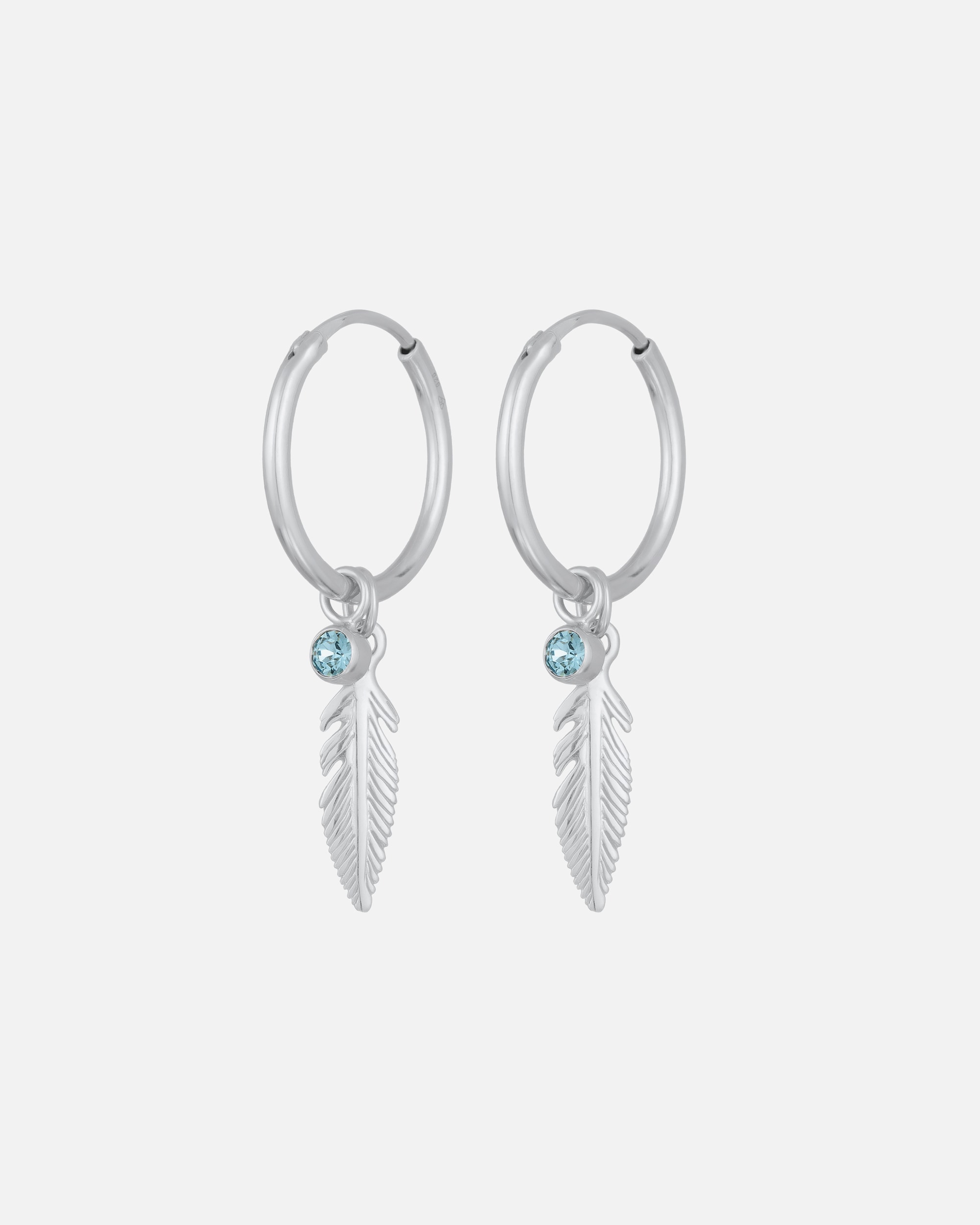 Ohrringe für Weiblich Elli Creolen Feder Kristall Boho 925 Silber silberfarben