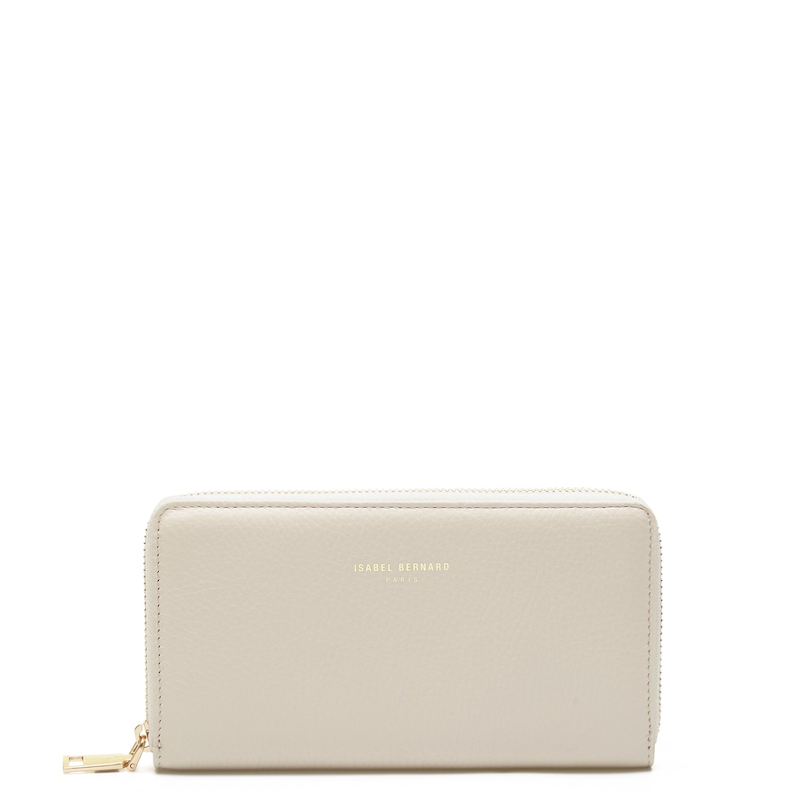 Isabel Bernard Honoré Léa Beige Kalbsleder Portemonnaie mit Reißverschluss IB23012 Damen