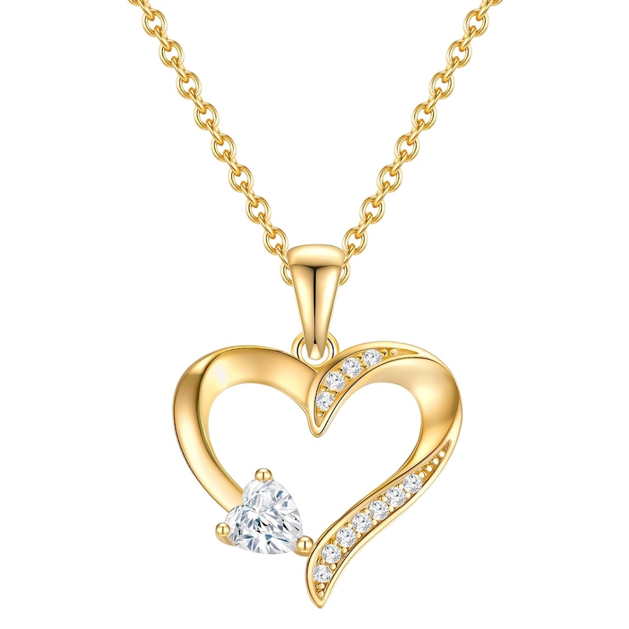 Rafaela Donata Halskette Herz Sterling Silber Zirkonia in Gold Damen