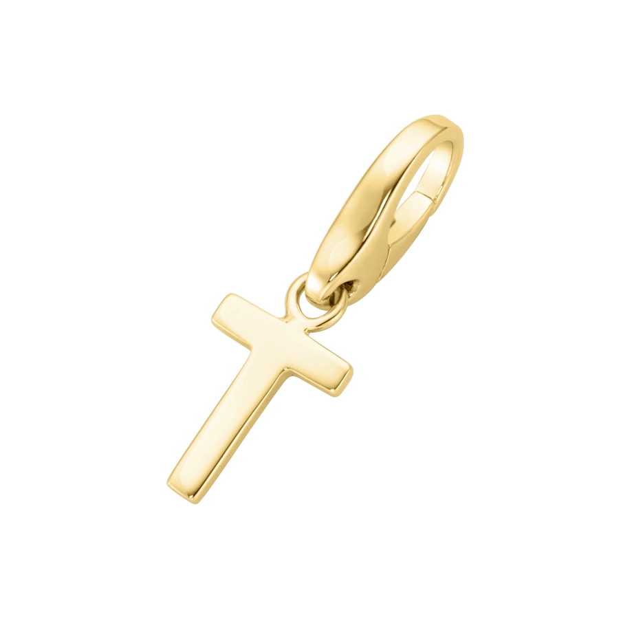 Giorgio Martello Milano Charm Buchstabe T, Silber 925 Gold Damen