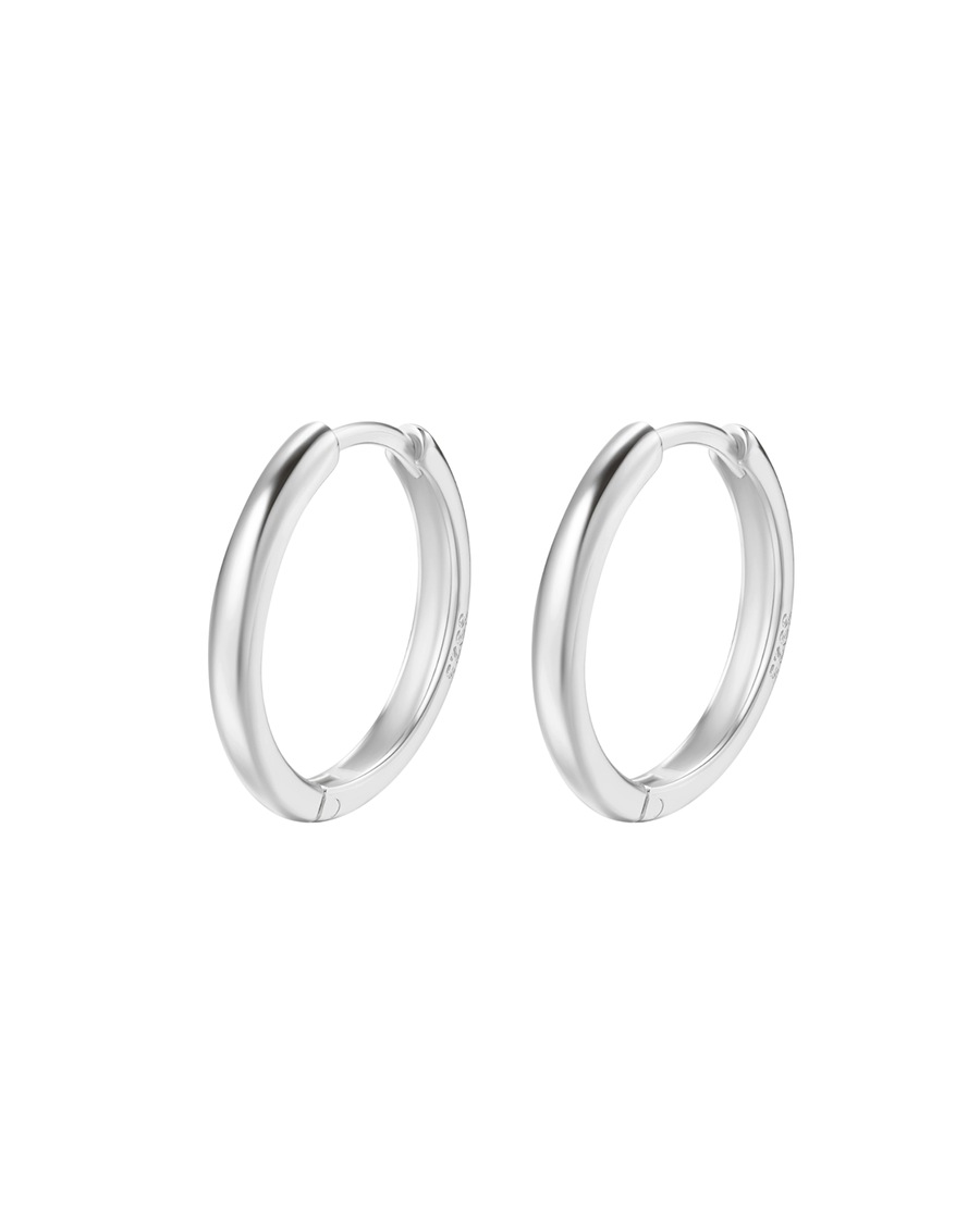 Hey Happiness Valentinstags-Geschenk: Klassische Creolen aus 925er Silber Damen