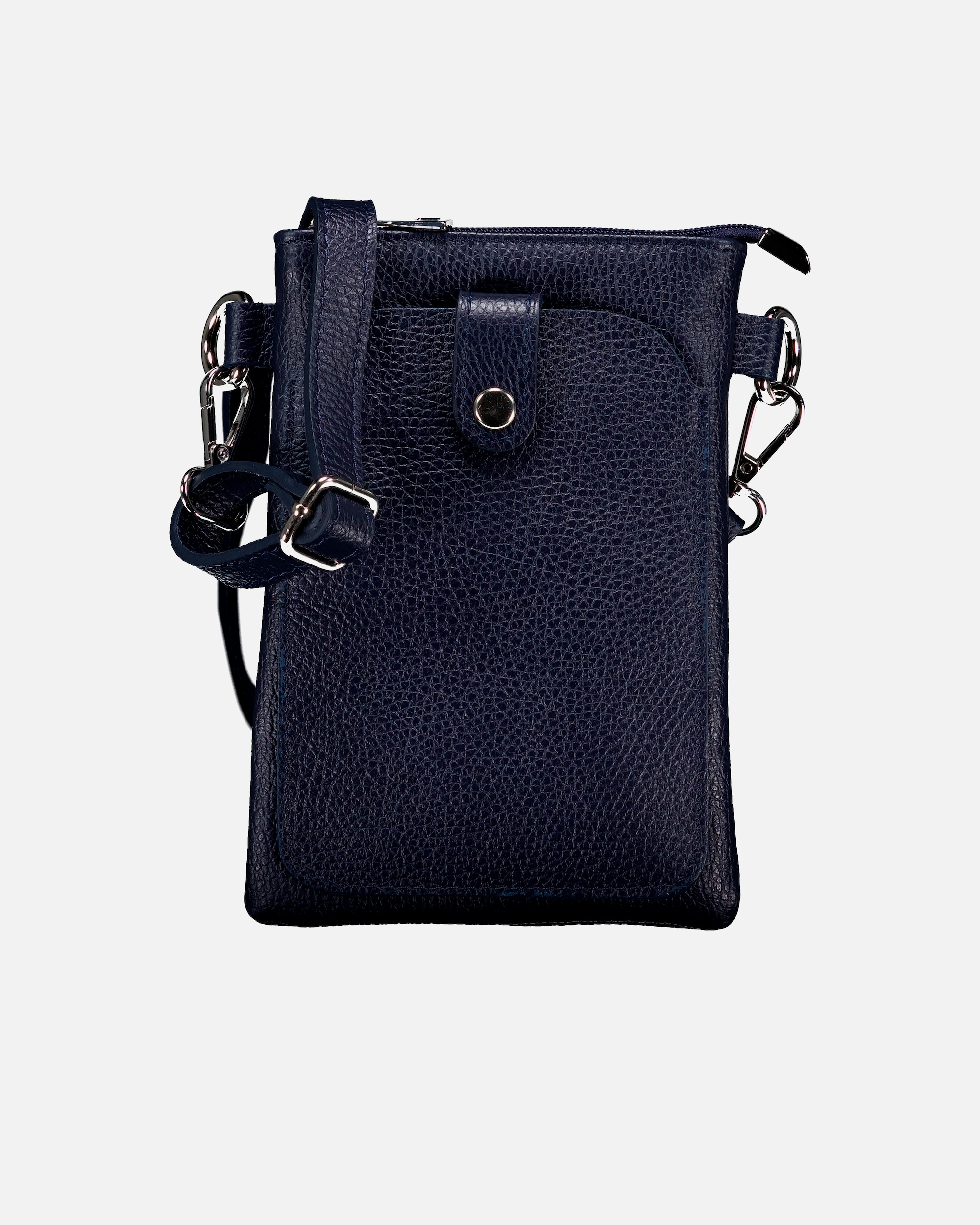 Umhängetasche für Weiblich Hausfelder Manufaktur Umhängetasche / Handytasche mit Silberfittings Dunkelblau