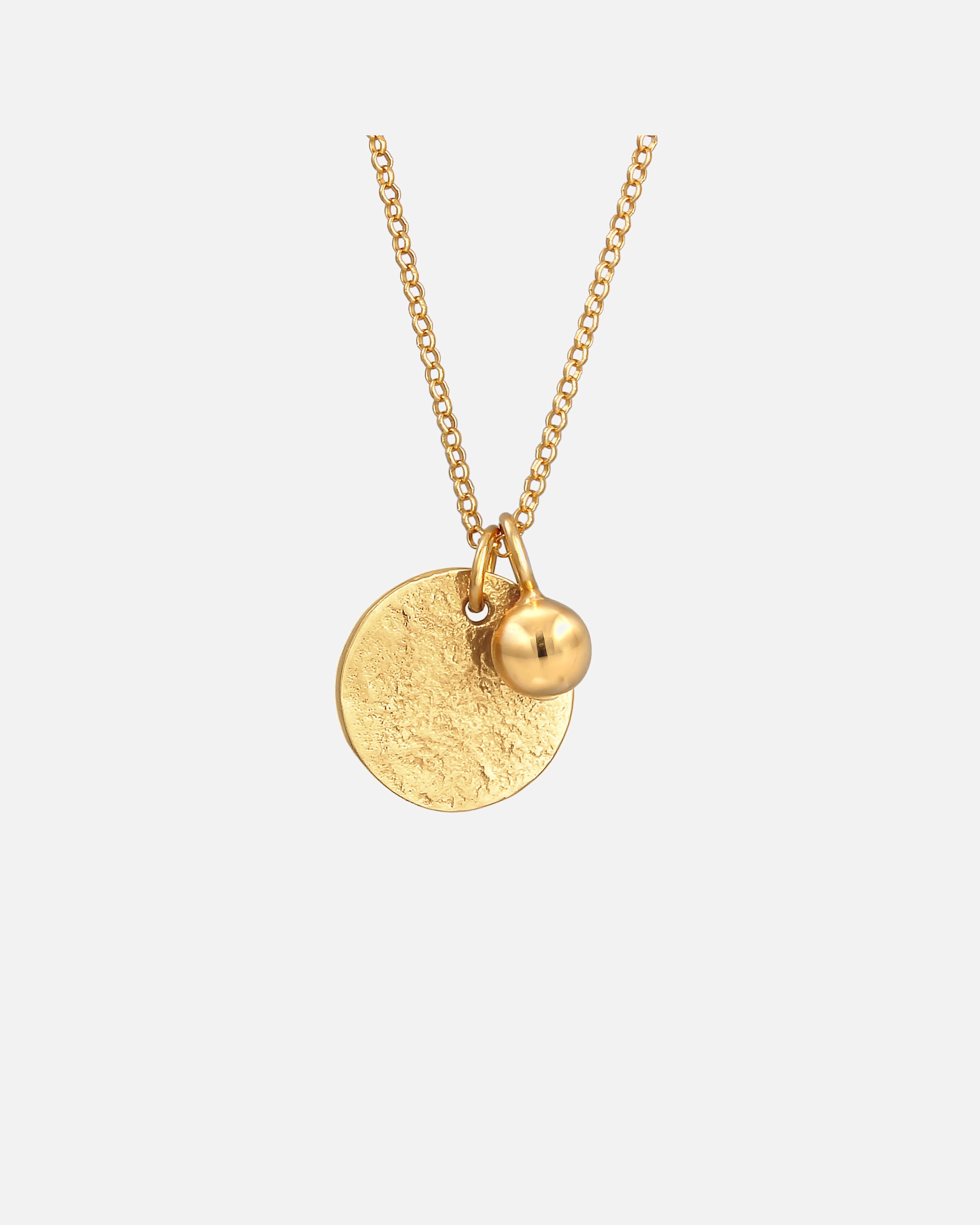 Halskette für Weiblich Elli Plättchen Münze Organic Look Geo Kugel 925 Silber 45