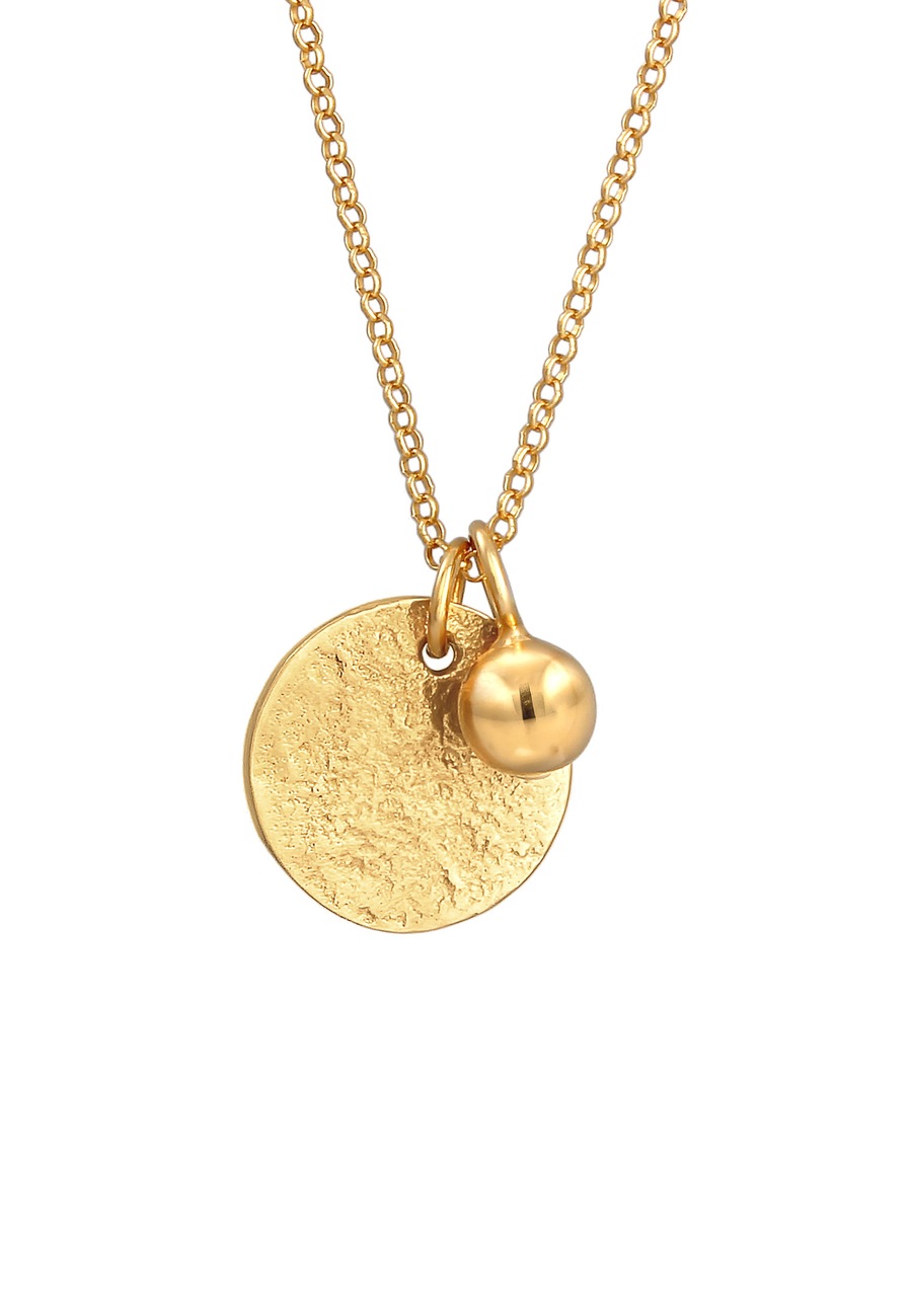 Elli Plättchen Münze Organic Look Geo Kugel 925 Silber 45 Damen