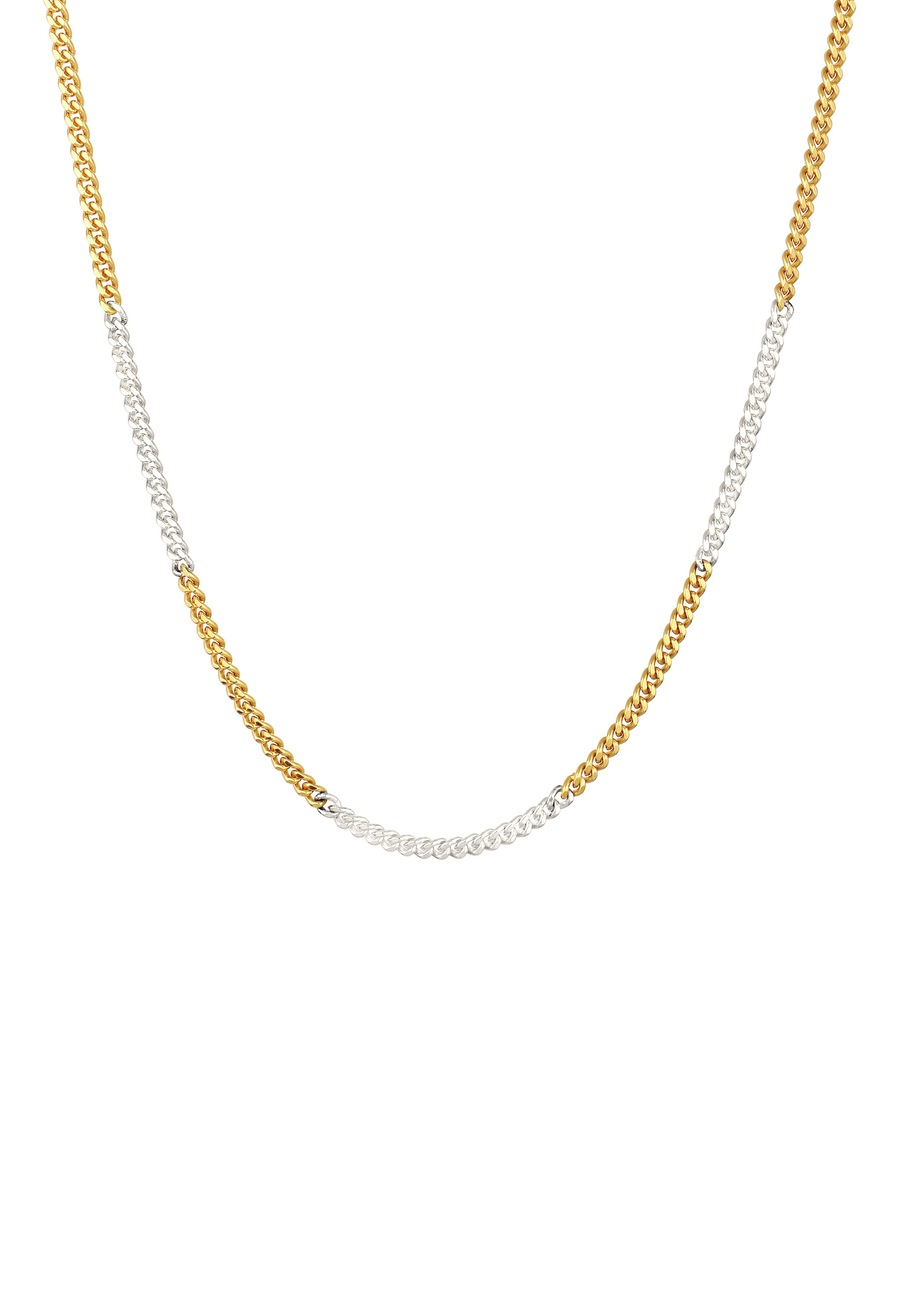 KUZZOI Panzerkette Bicolor 925 Sterling Silber 50 Herren