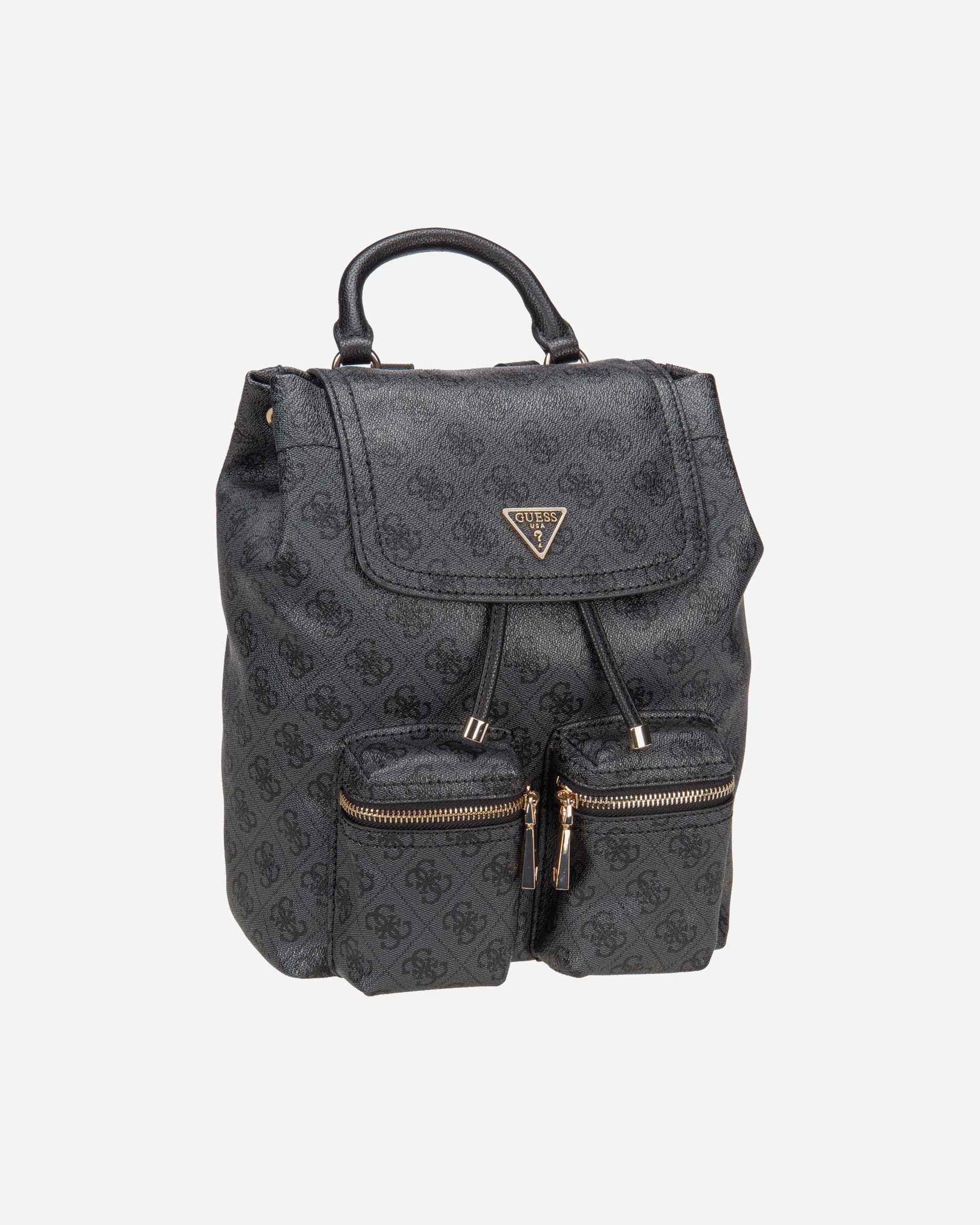 Rucksack für Weiblich Guess Rucksack Manhattan II Flap Coal Logo