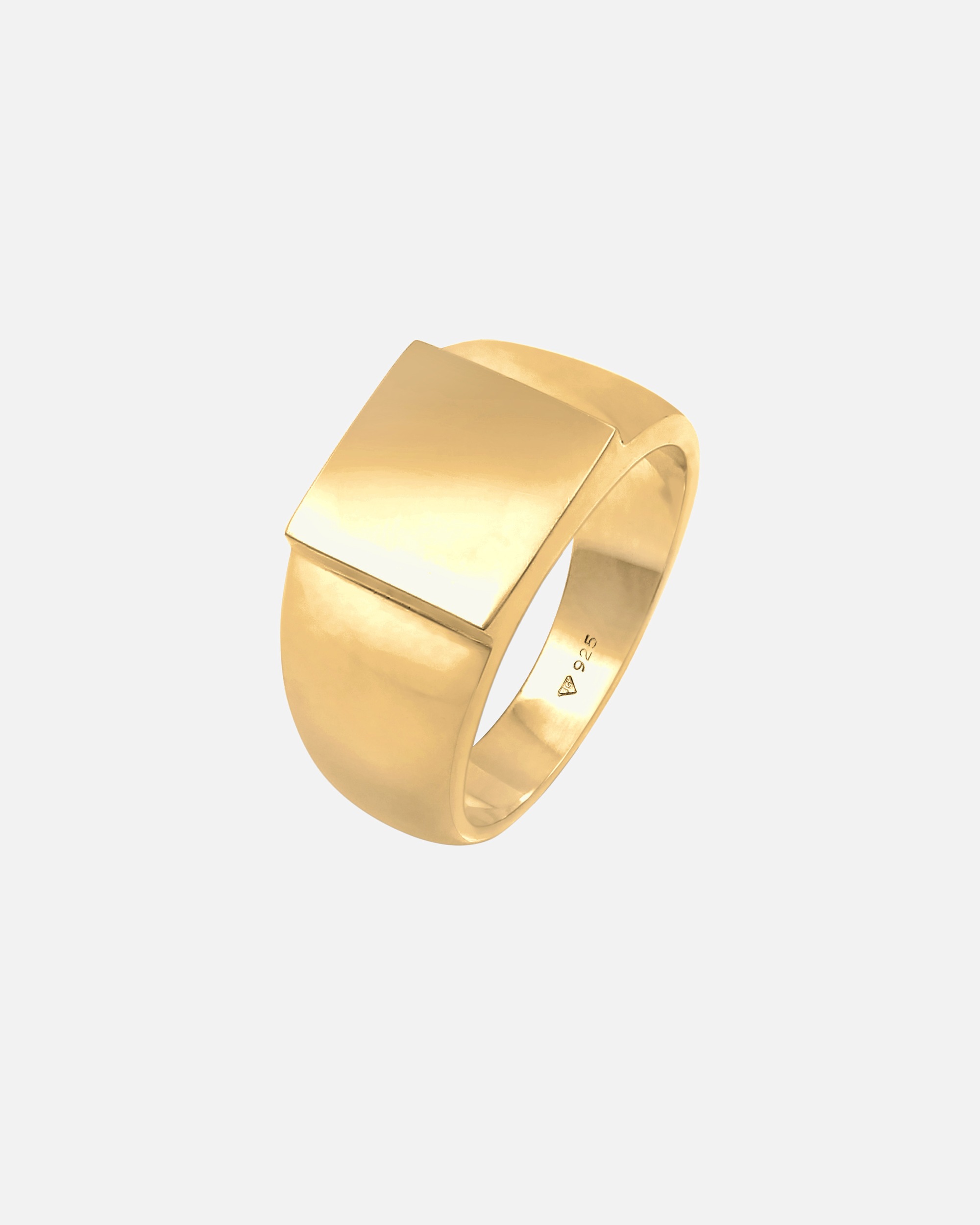 Ring für Männlich KUZZOI Siegelring Herren Rechteckig Glanz 925 Silber 56
