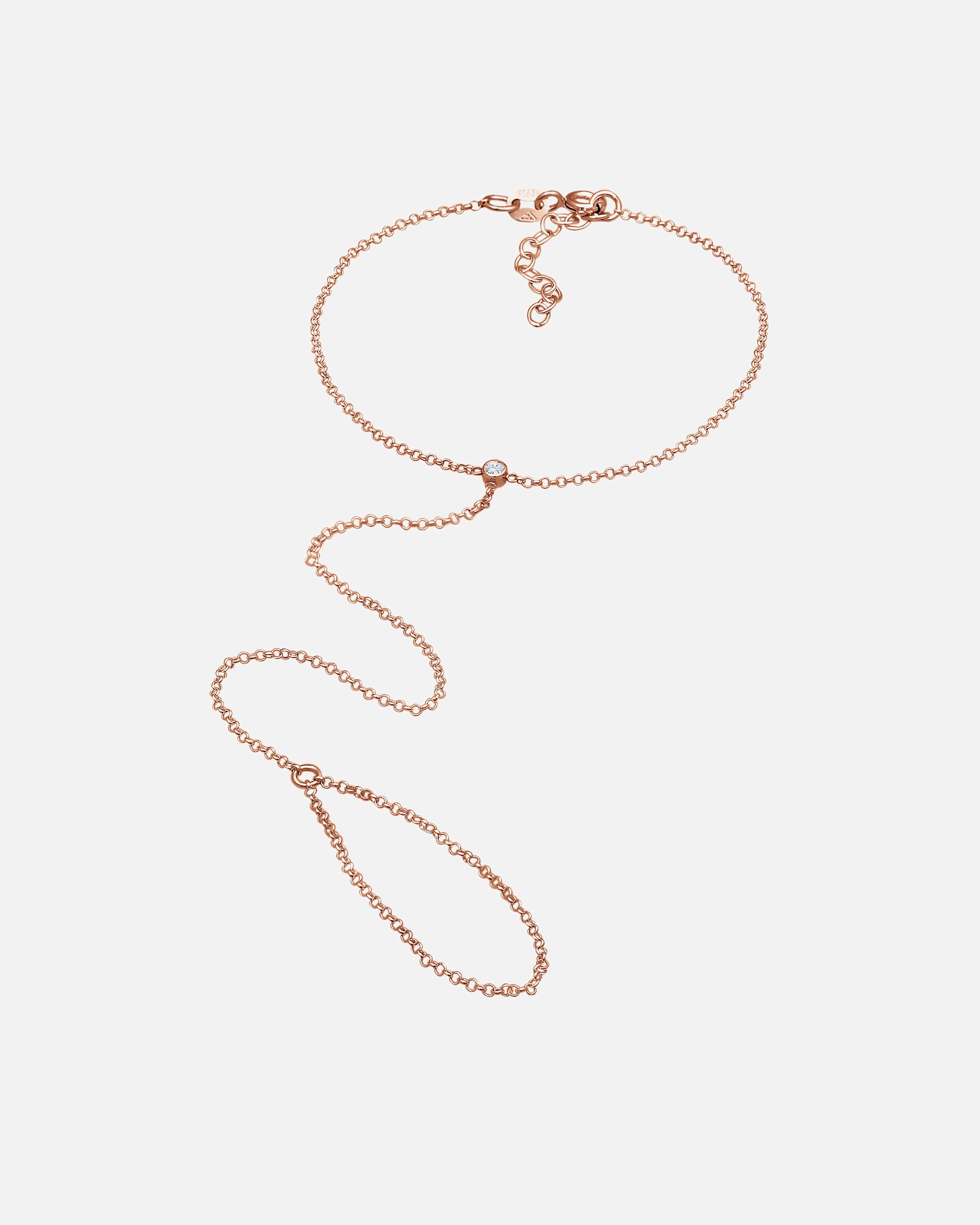 Armband für Weiblich Elli Handkette Weiß 925 Silber, mit Kristallen von Swarovski® rosefarben