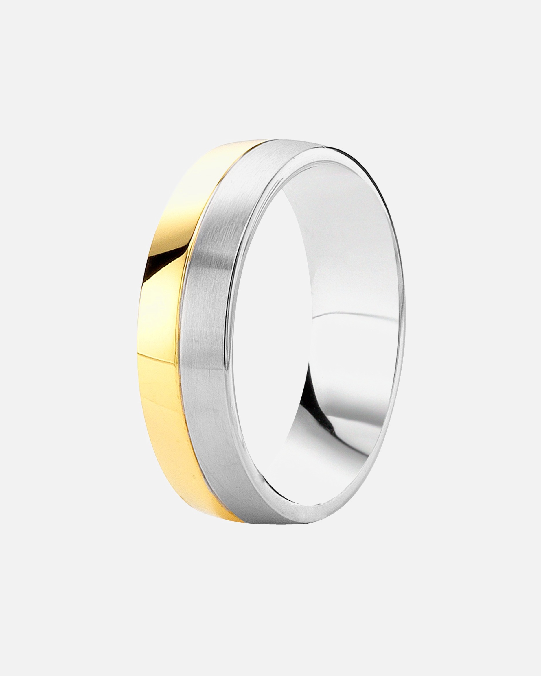 Ring für Männlich Lucardi Ringe 'Praag' Stahl - silbern-goldfarbig 58mm