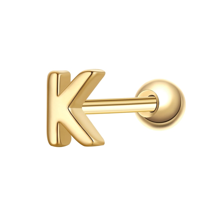 Glanzstücke München Piercing Buchstabe K aus Sterling Silber in gelbgold 3,9 mm Damen