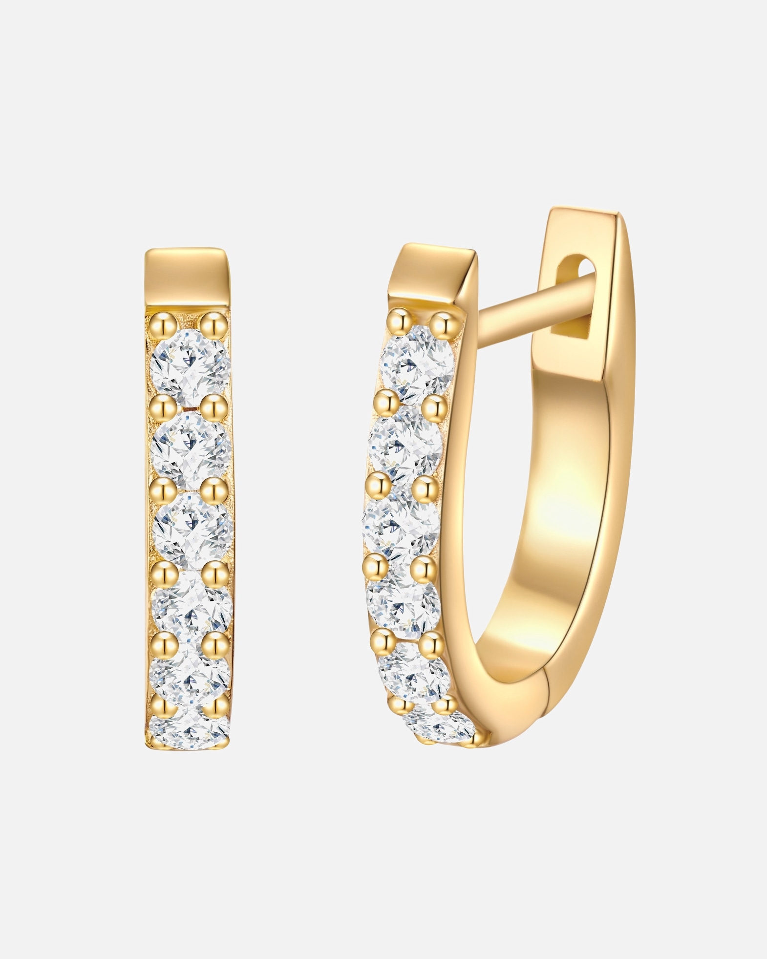 Creolen für Weiblich Trilani Creolen Sterling Silber Zirkonia in Gelbgold Gelbgold
