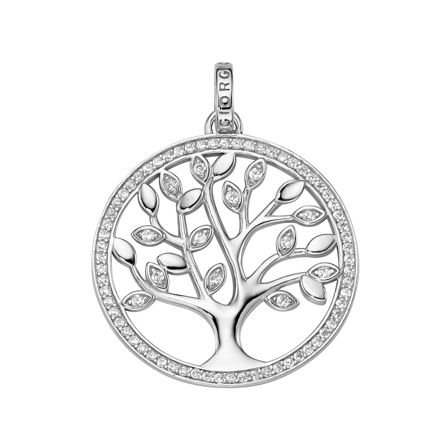 Giorgio Martello Milano Anhänger Lebensbaum mit Zirkonia, Silber 925 2,5 cm