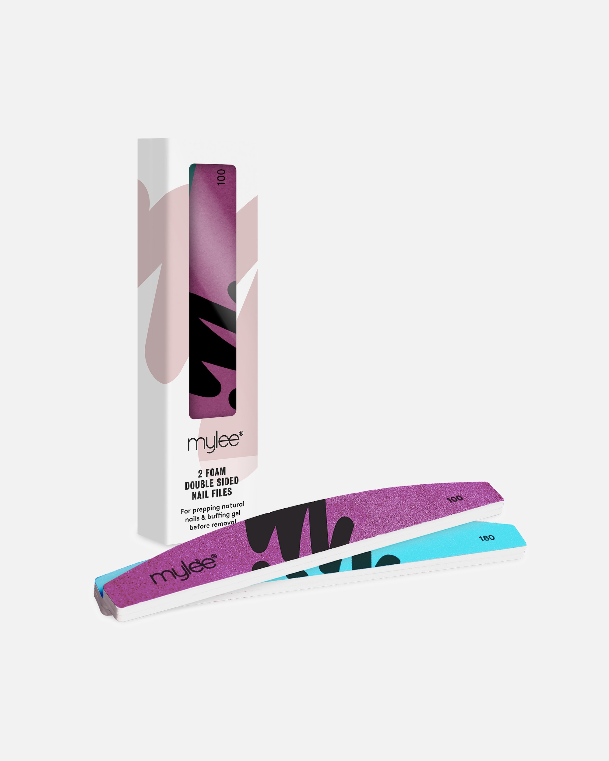 Nagelfeile für Unisex Mylee 2 doppelseitige Schaumstoff-Nagelfeilen - 100/180 2 doppelseitige Schaumstoff-Nagelfeilen - 100/180
