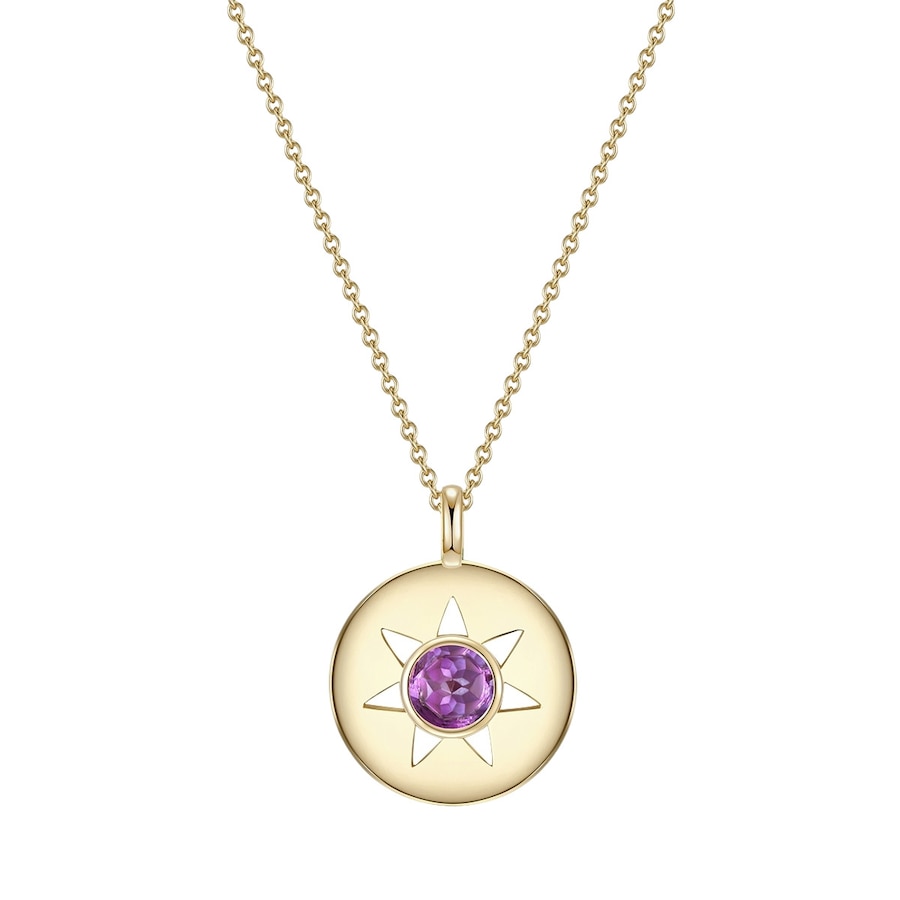 Glanzstücke München Halskette Sonne Sterling Silber Amethyst in 40,0 cm Basiskette + 5,0 Verlängerung Damen