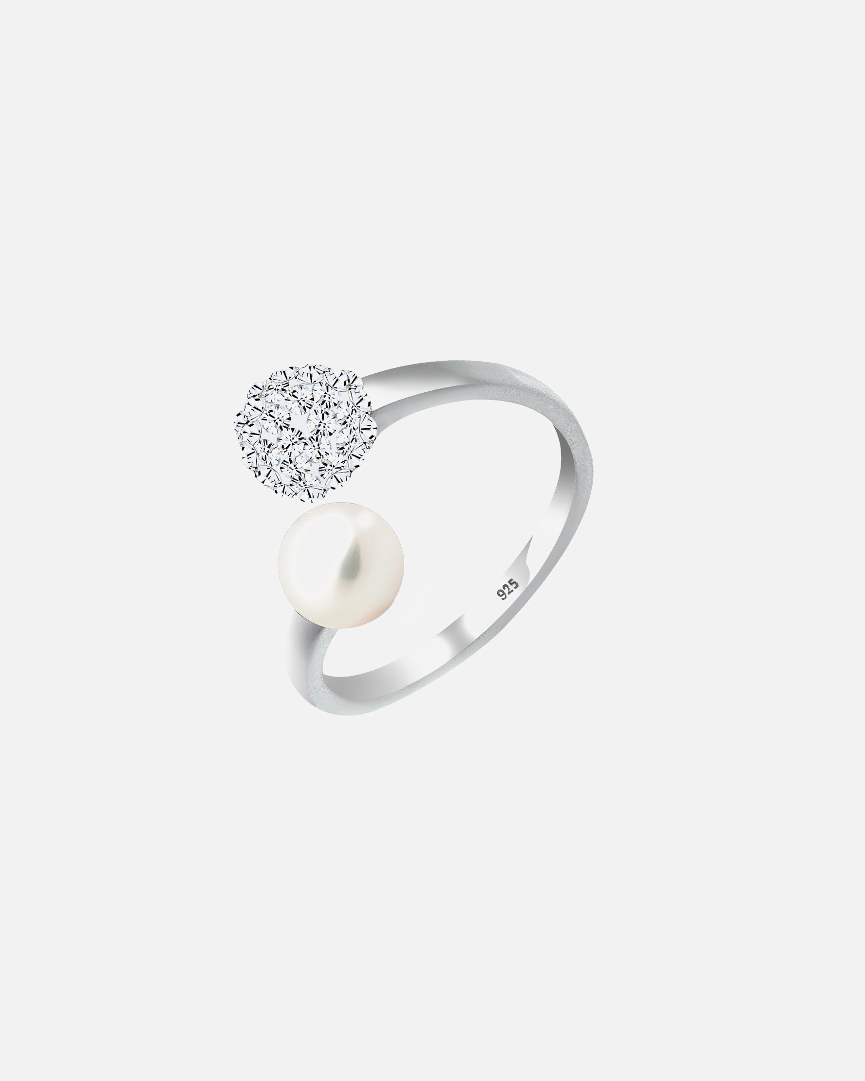Ring für Weiblich Elli Elli Ring Statement Perle Kristalle 925 Silber 52