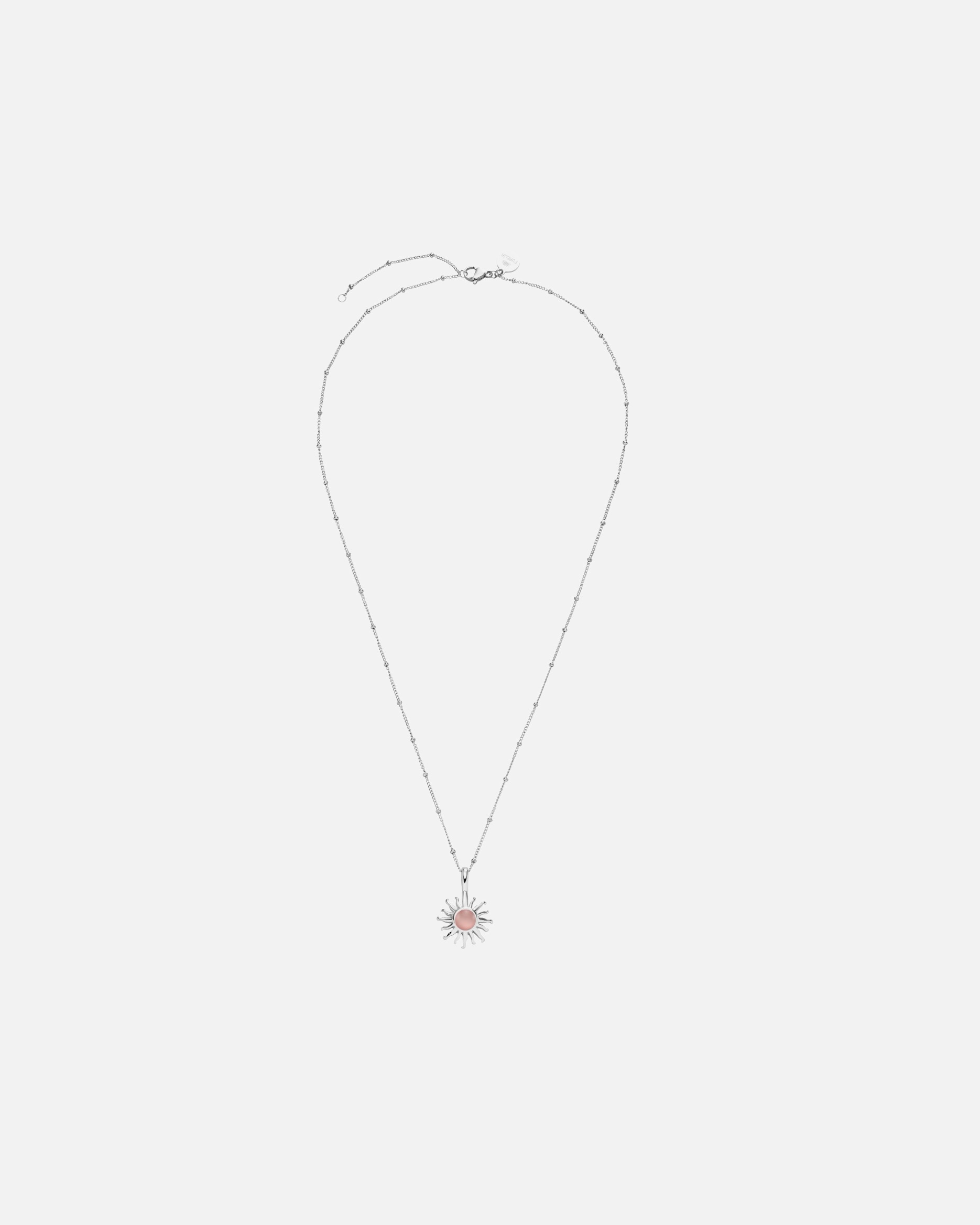 Halskette für Unisex Purelei Sun Rosenquarz Kette 100% Edelstahl Silber