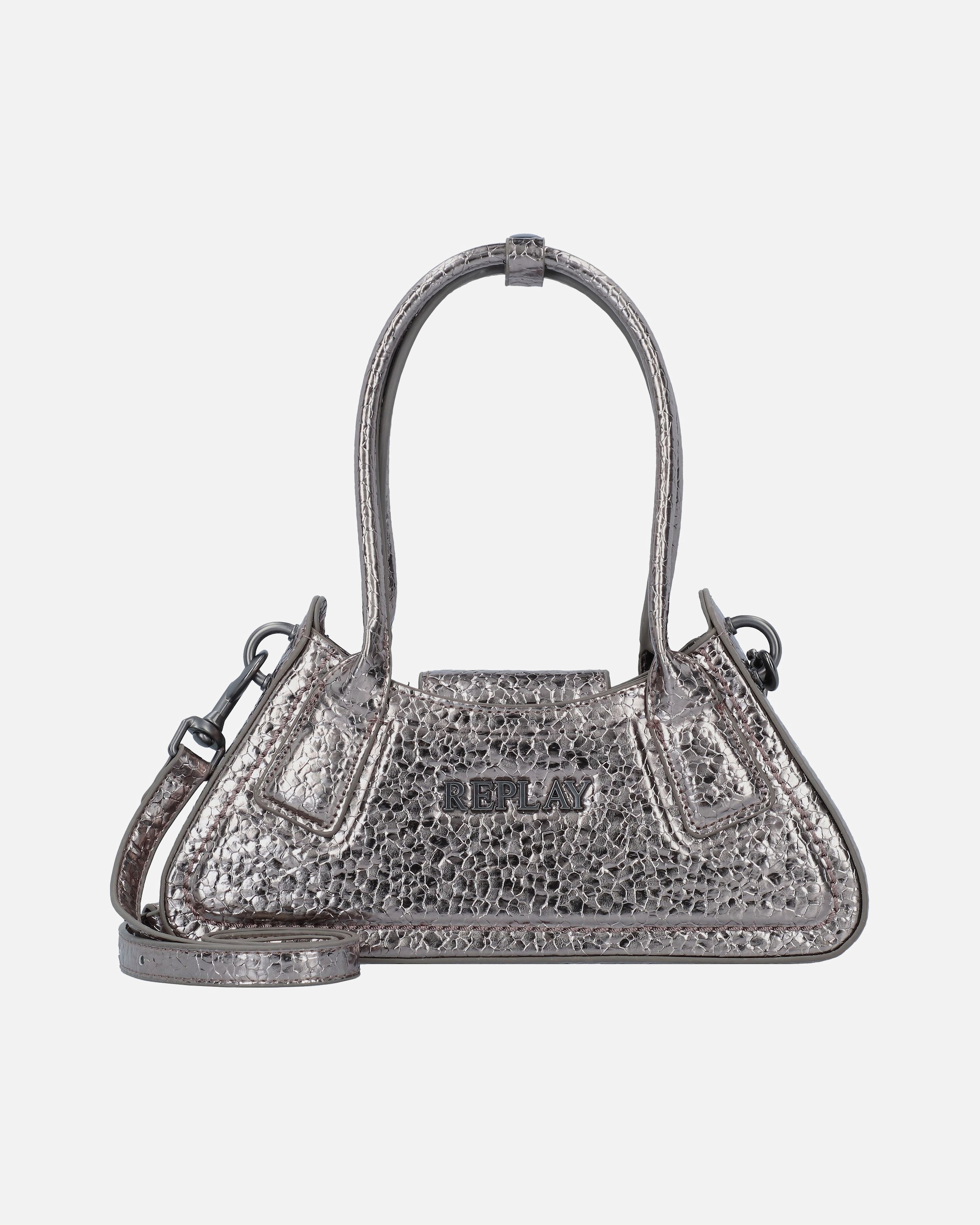 Handtasche für Weiblich Replay Henkeltasche gun metal