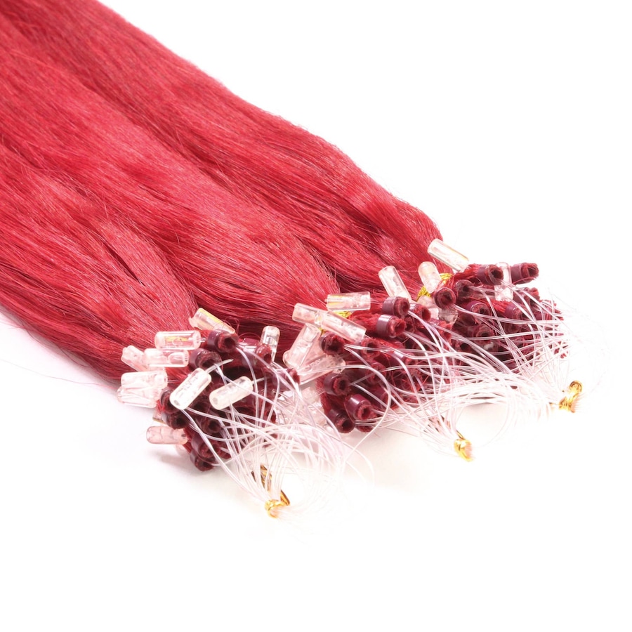 hair2heart Microring Extensions Echthaar #0/44 Rot-Intensiv 0.5g 50cm Pink Damen