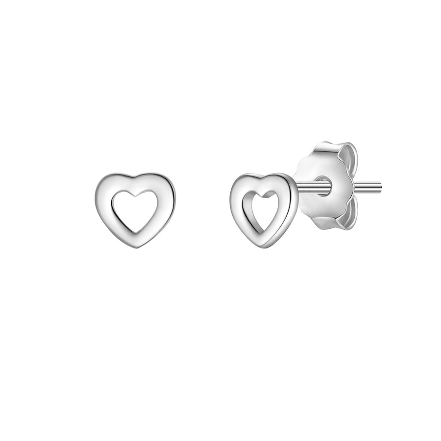 Glanzstücke München Ohrstecker Herz aus Sterling Silber in silber 4,1 mm Damen