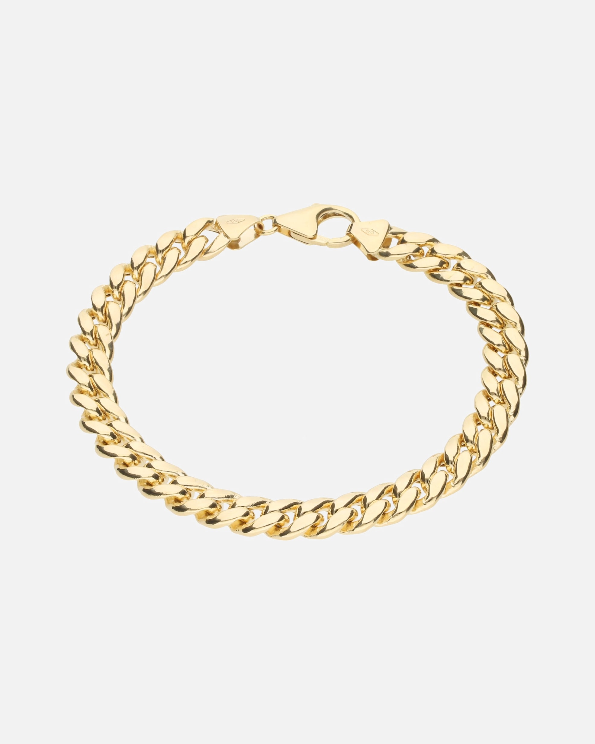 Armband für Männlich Luigi Merano Armband Panzerkette, Panzerarmband, teilmassiv, Gold 585 20 cm