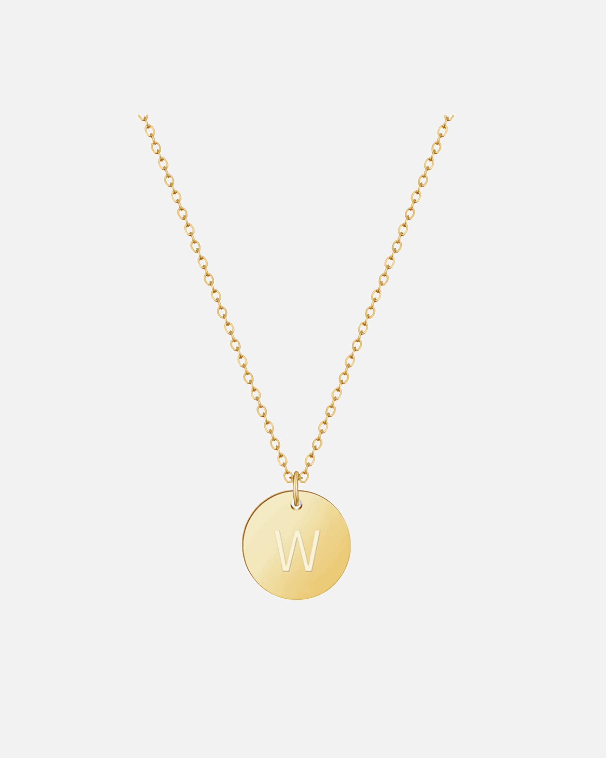 Halskette für Weiblich GOOD.designs Namenskette 18 K vergoldet mit Buchstaben-Coin W Onesize