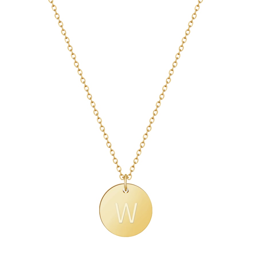 GOOD.designs Namenskette 18 K vergoldet mit Buchstaben-Coin W Onesize Damen