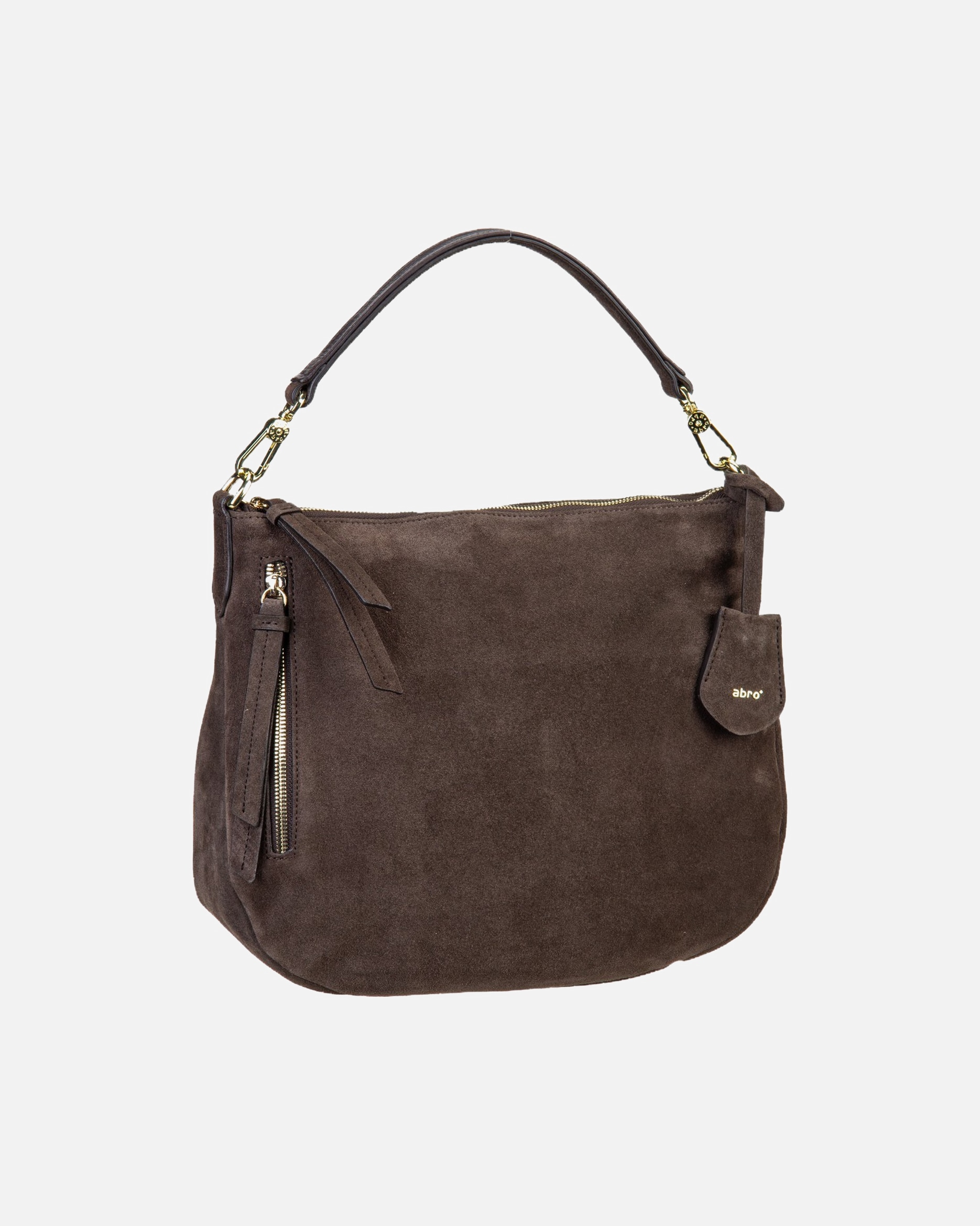 Handtasche für Weiblich abro Handtasche Juna Small Suede Dark Brown
