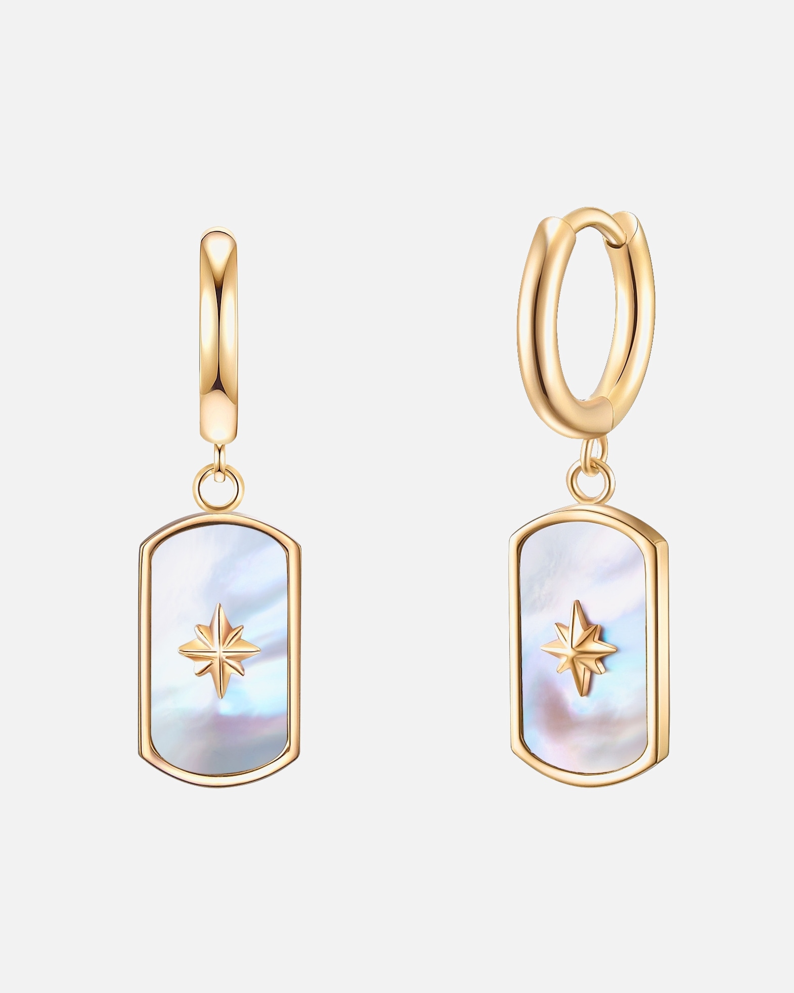 Ohrringe für Weiblich Valero Pearls Ohrhänger Edelstahl Perlmutt in Roségold 16,5 mm