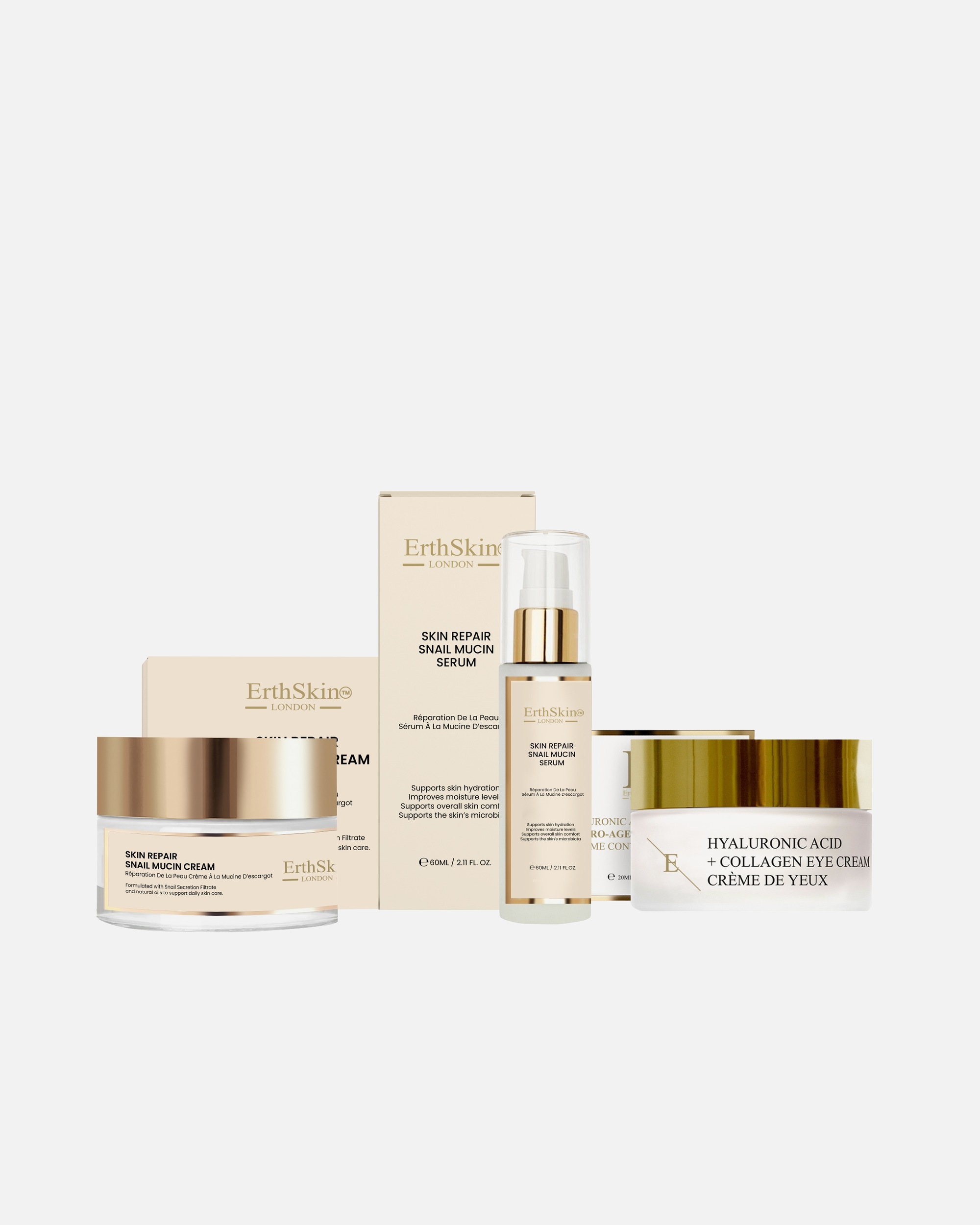für Unisex ErthSkin London Hautregenerierende Schneckencreme + Schneckenserum + Anti-Aging-Augencreme 1 Stück
