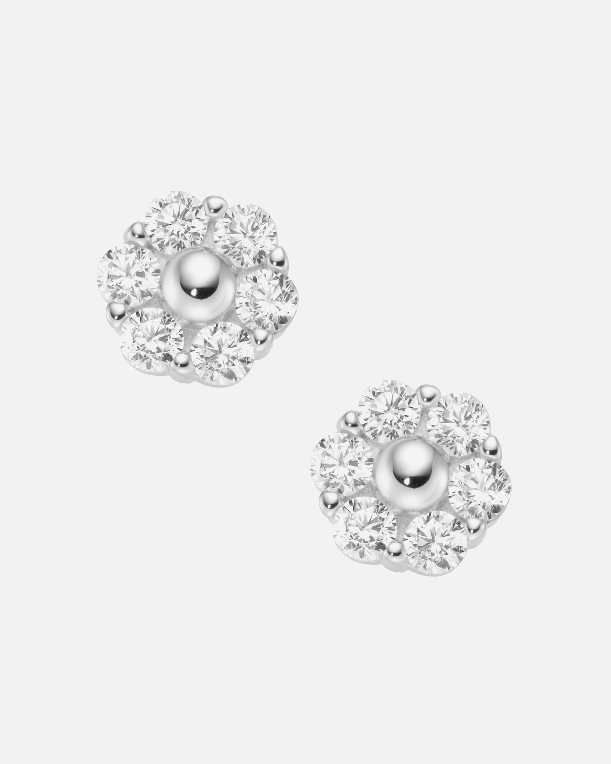 Ohrringe für Unisex Smart Jewel Ohrstecker Blüte, Zirkonia Steine, Silber 925 Silber