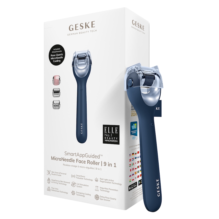 Geske SmartAppGuided MicroNeedle Face Roller | 9 in 1 Midnight