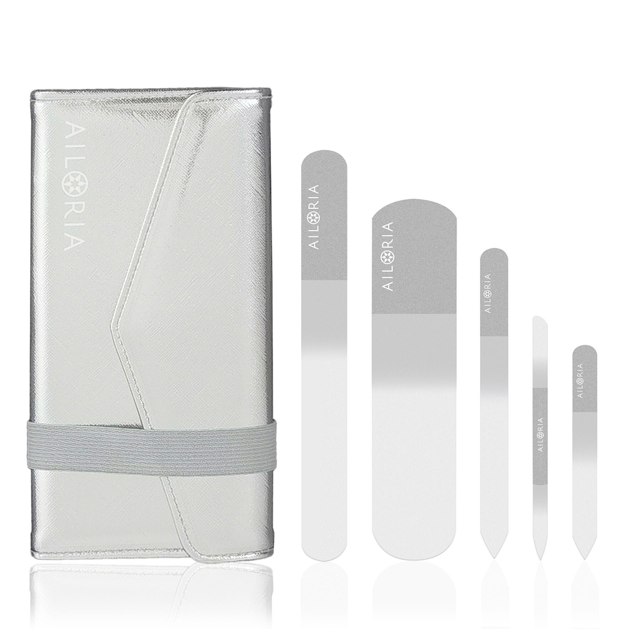 Ailoria CONTOUR LUXE Glas-Nagelfeilenset silber